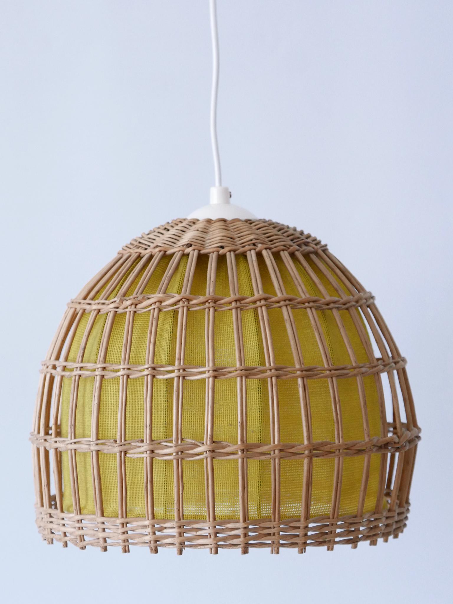 Mid-Century Modern Rattan Pendant Lamp or Hanging Light Germany 1960s For Sale 6