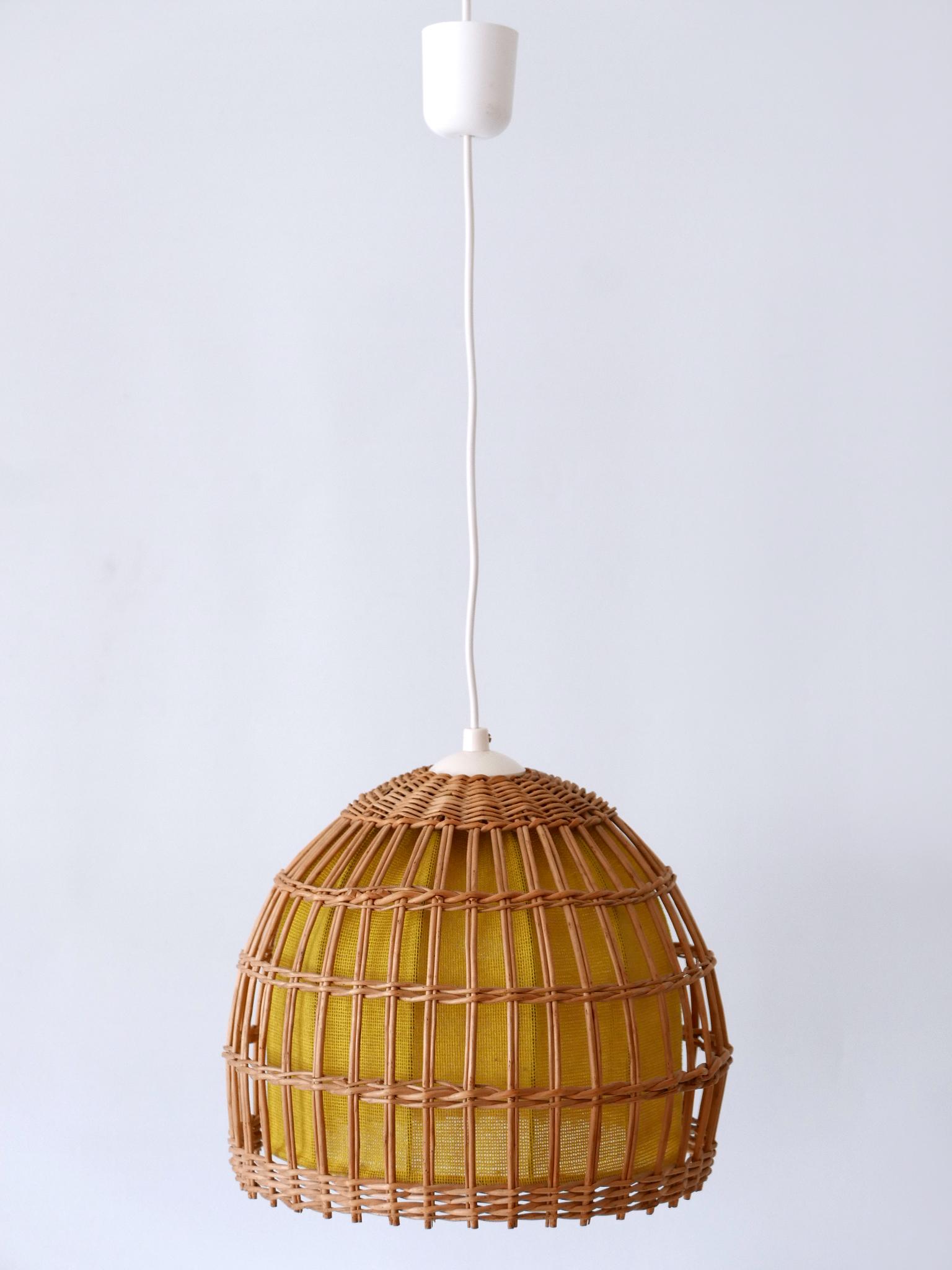 Mid-Century Modern Rattan Pendant Lamp or Hanging Light Germany 1960s For Sale 7