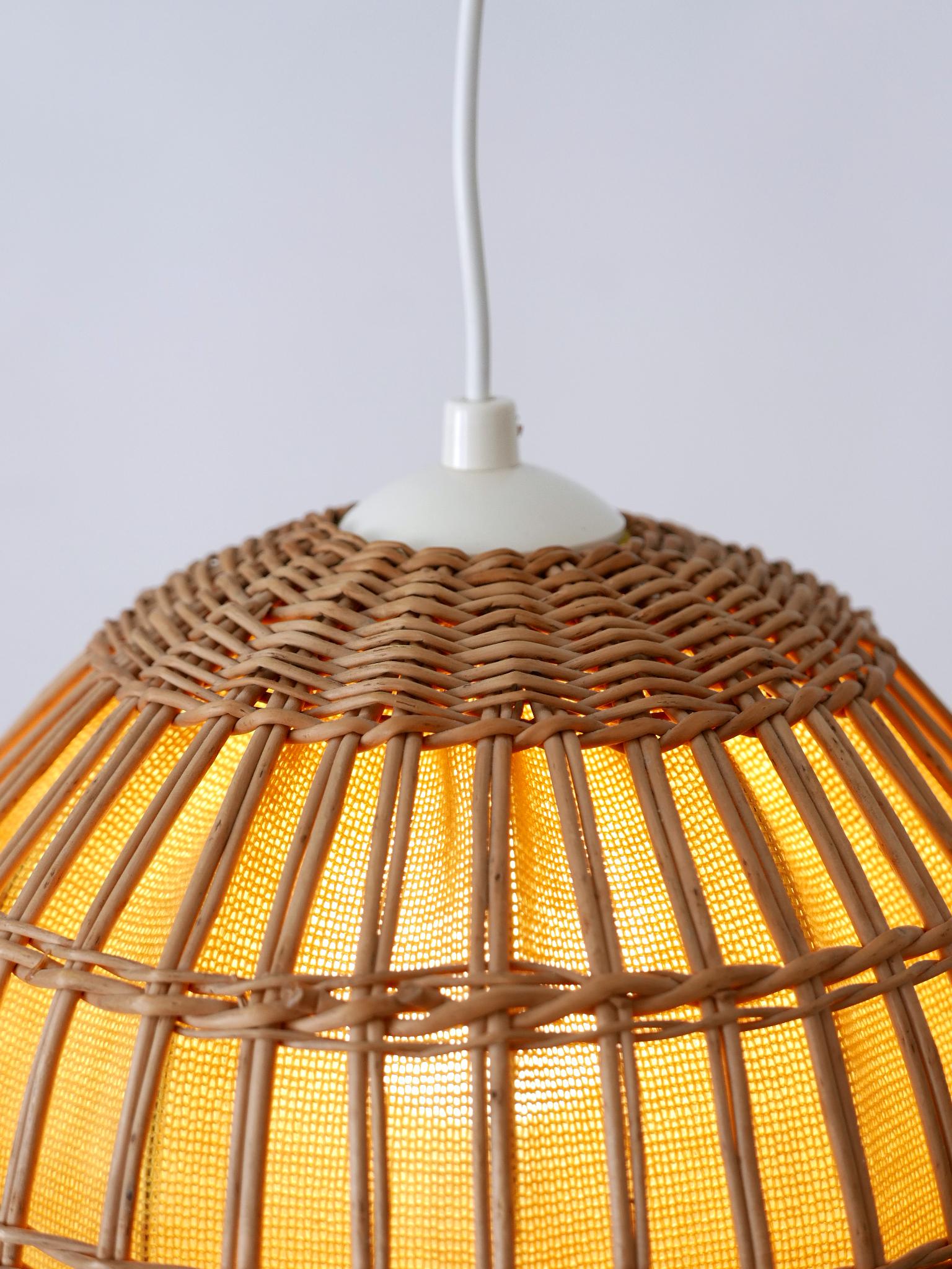 Mid-Century Modern Rattan Pendant Lamp or Hanging Light Germany 1960s For Sale 8