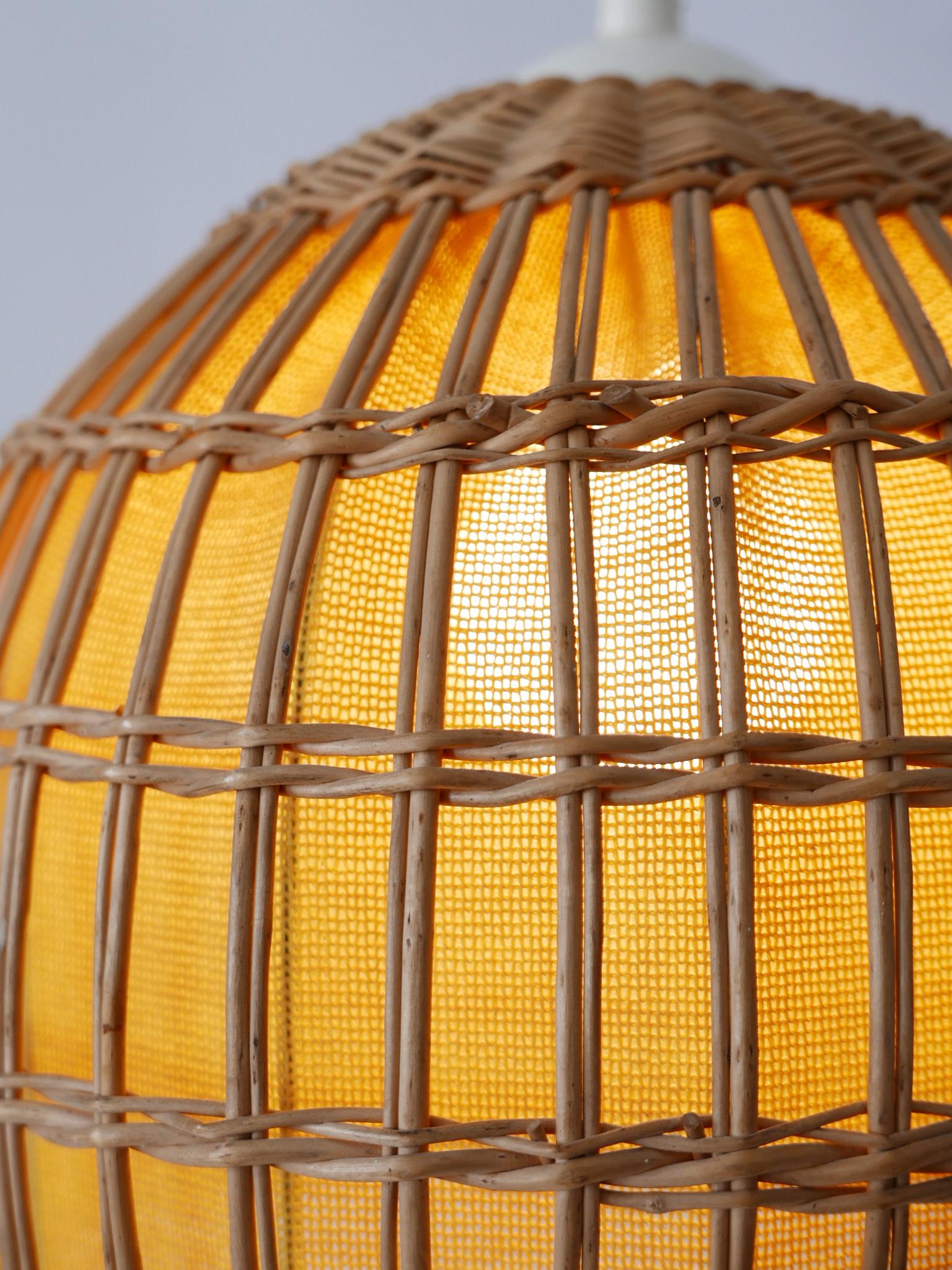 Mid-Century Modern Rattan Pendant Lamp or Hanging Light Germany 1960s For Sale 9