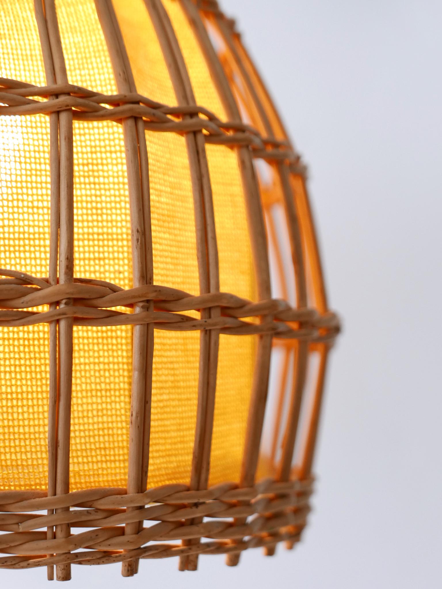 Mid-Century Modern Rattan Pendant Lamp or Hanging Light Germany 1960s For Sale 10