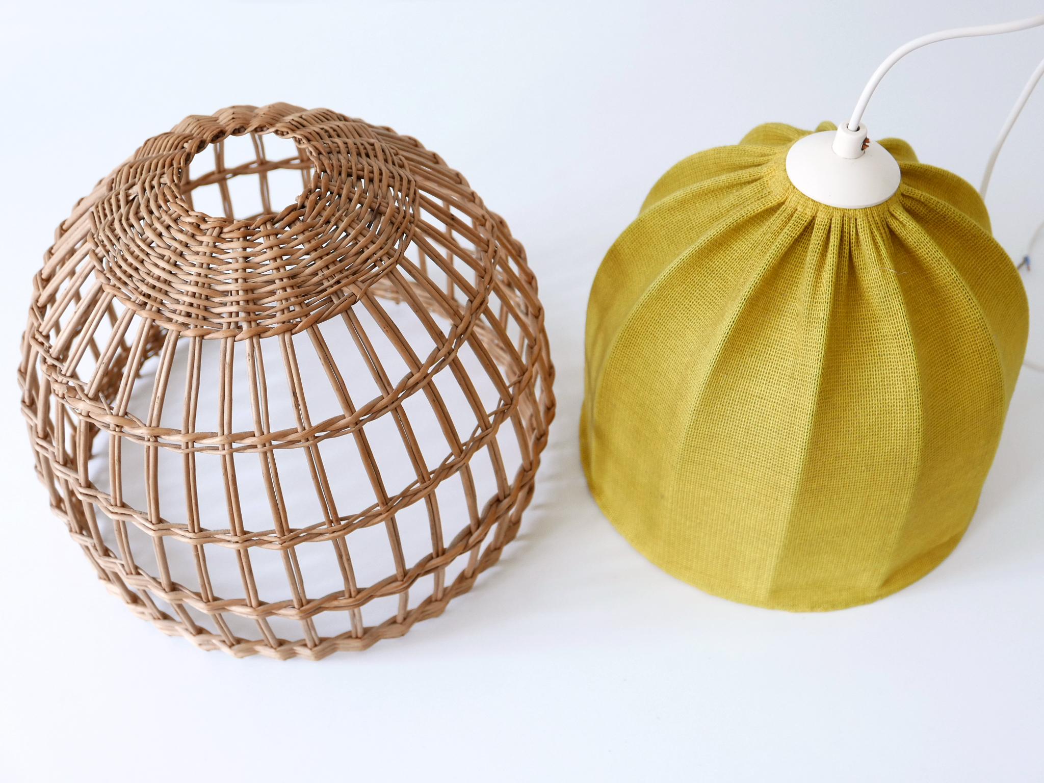 Mid-Century Modern Rattan Pendant Lamp or Hanging Light Germany 1960s For Sale 11
