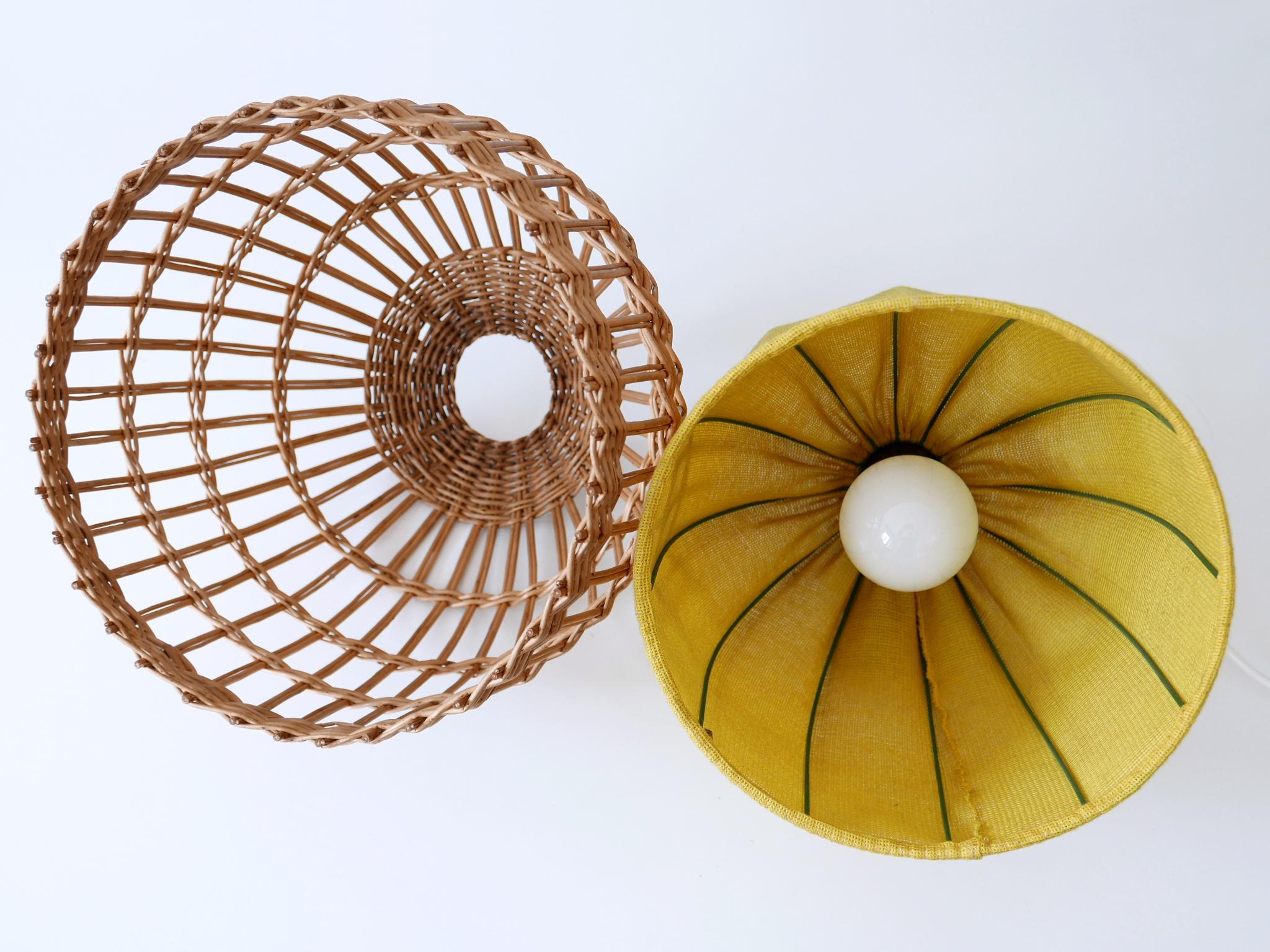 Mid-Century Modern Rattan Pendant Lamp or Hanging Light Germany 1960s For Sale 12