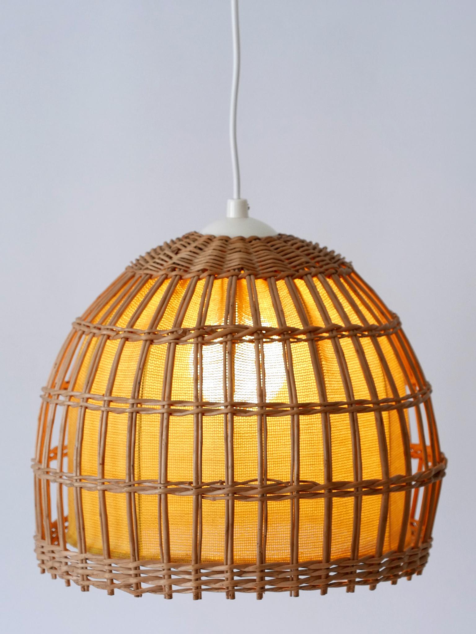 Mid-20th Century Mid-Century Modern Rattan Pendant Lamp or Hanging Light Germany 1960s For Sale