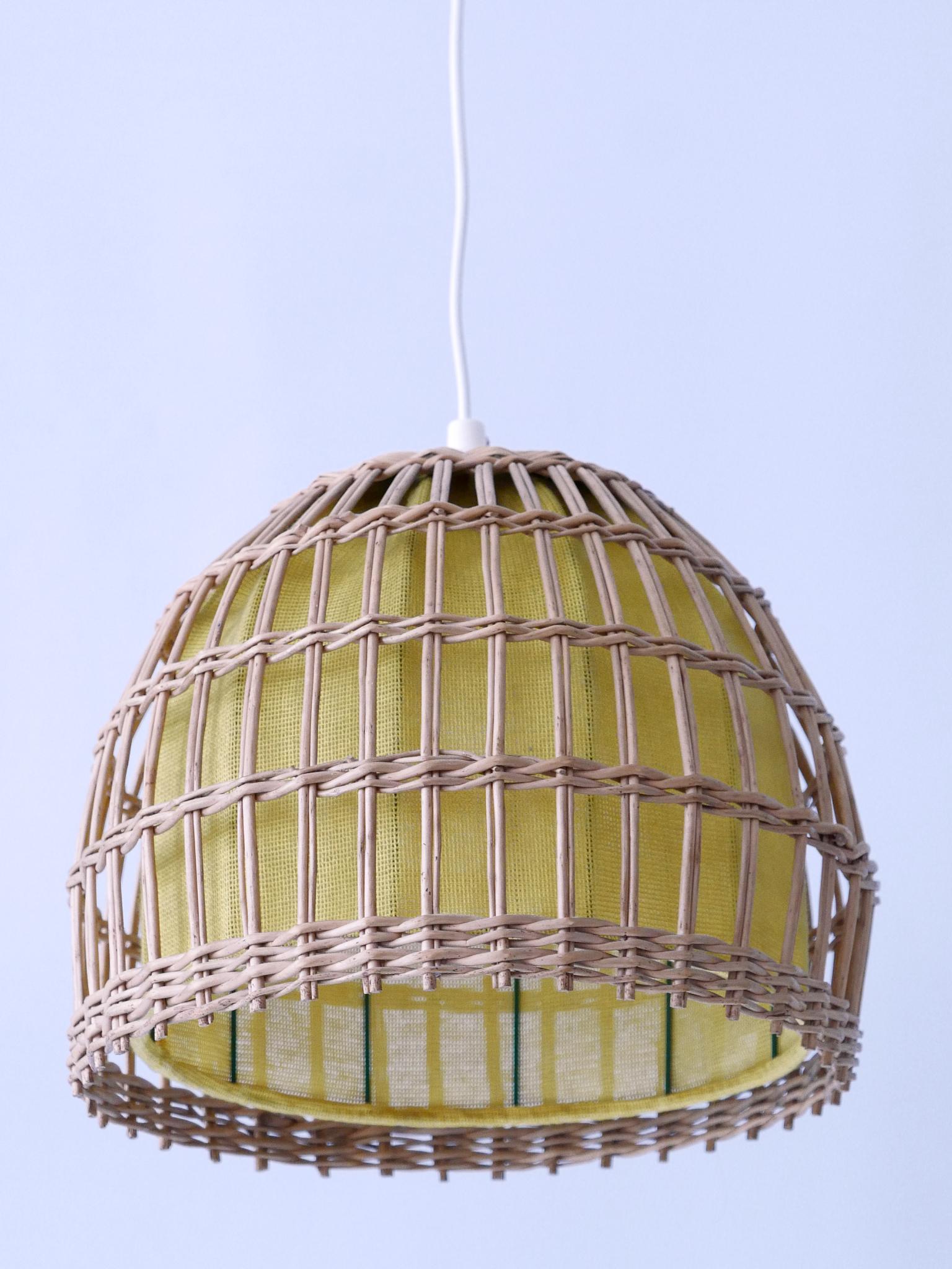 Mid-Century Modern Rattan Pendant Lamp or Hanging Light Germany 1960s For Sale 3