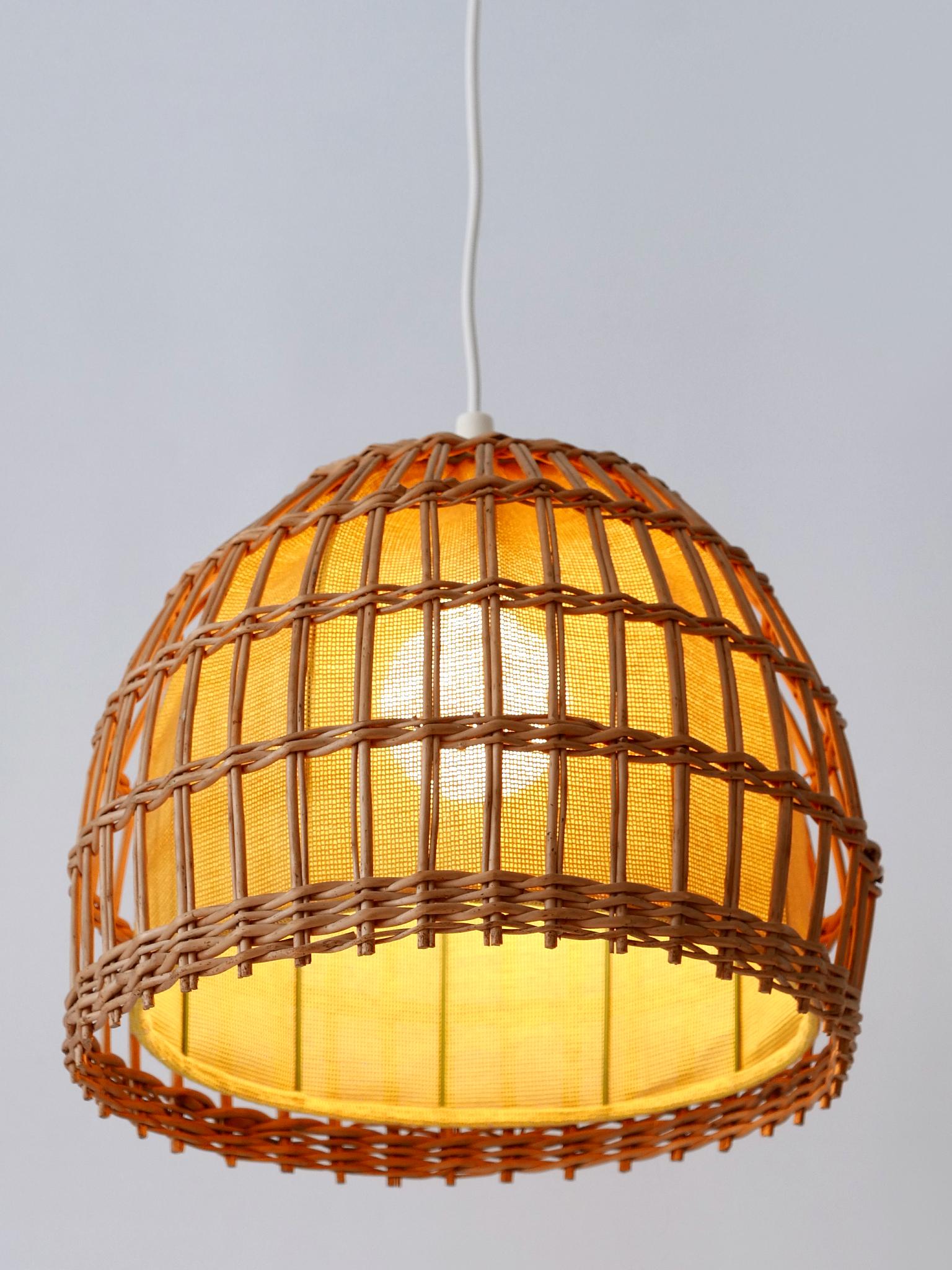 Mid-Century Modern Rattan Pendant Lamp or Hanging Light Germany 1960s For Sale 4