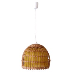 Lampada a sospensione in rattan della metà del secolo scorso Germania anni '60