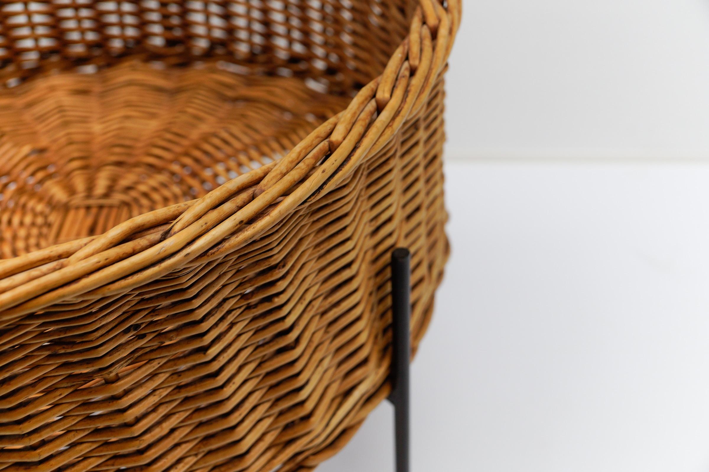 Panier à cordes en rotin, Italie, années 1960 en vente 3
