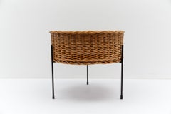 Cestino in rattan e corda, Italia 1960, metà del secolo scorso