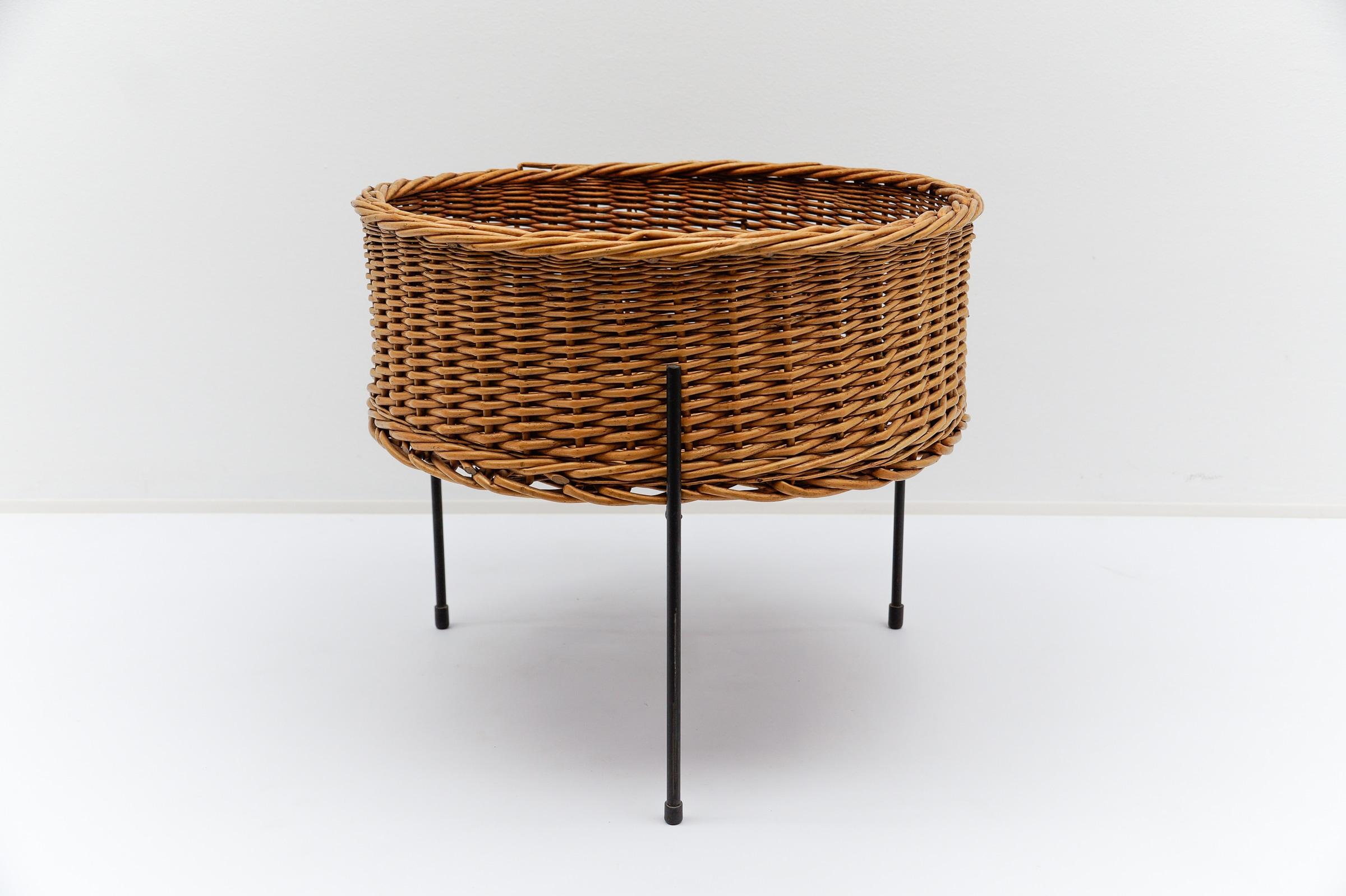 Panier à cordes en rotin, Italie, années 1960 Bon état - En vente à Nürnberg, Bayern