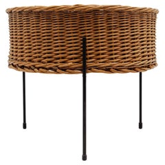 Cesta de ratán / cuerda moderna de mediados de siglo, Italia Años 60