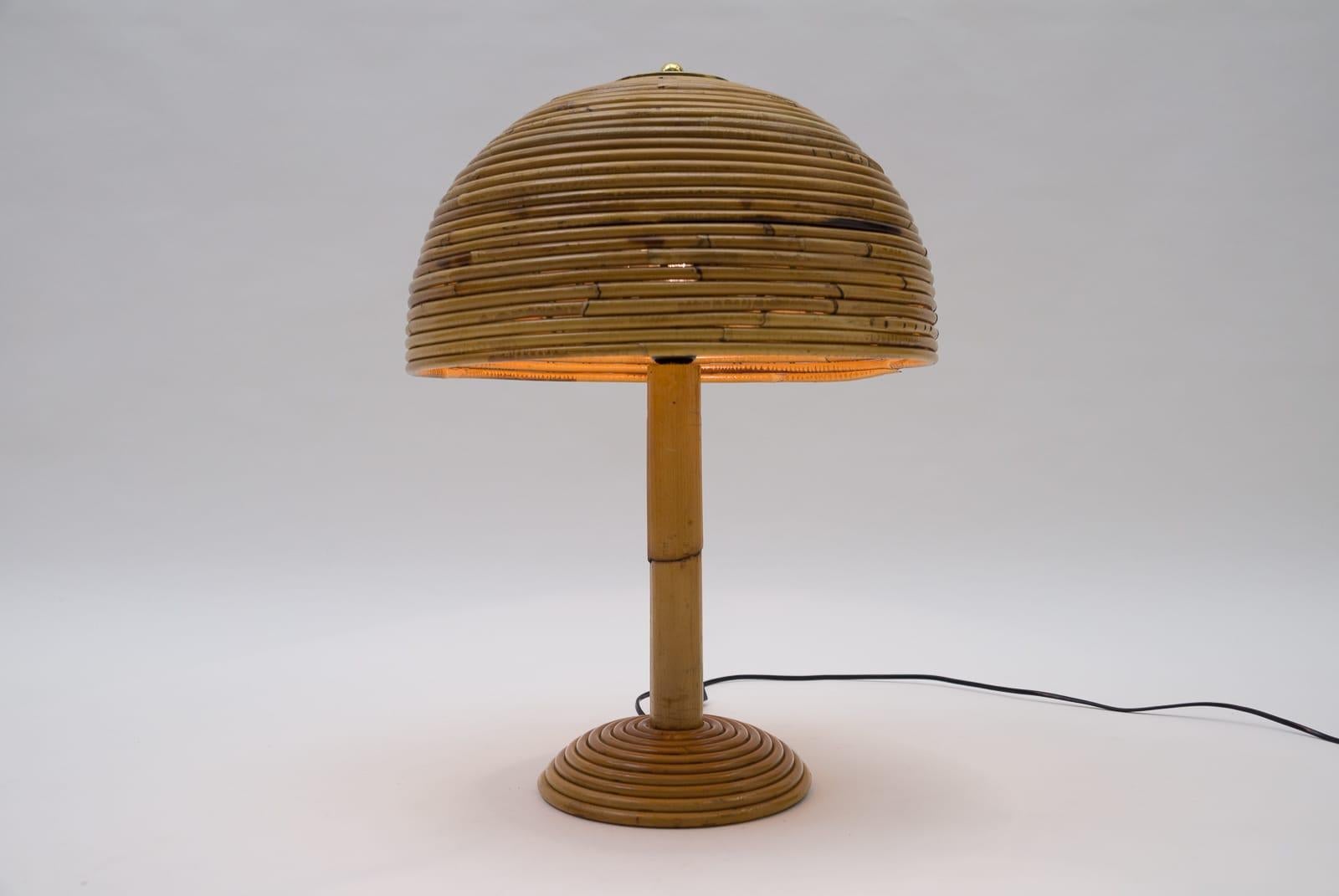 Mid-Century Modern Rattan Table Lamp 5