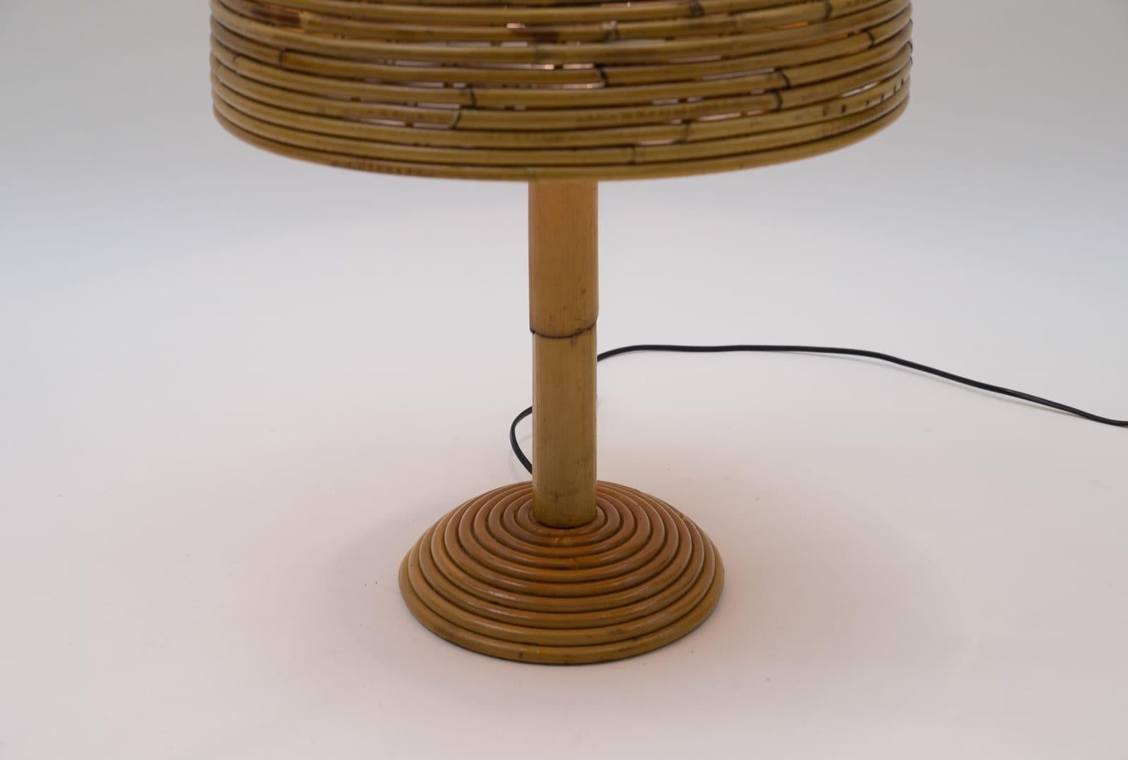 Mid-Century Modern Rattan Table Lamp 2