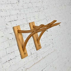 Mid-Century Modern Rattan Wall Brackets a Pair