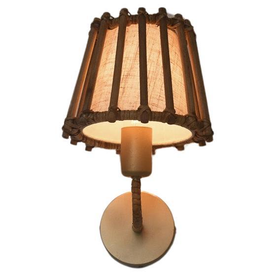Mid century modern rattan wall lamp For Sale