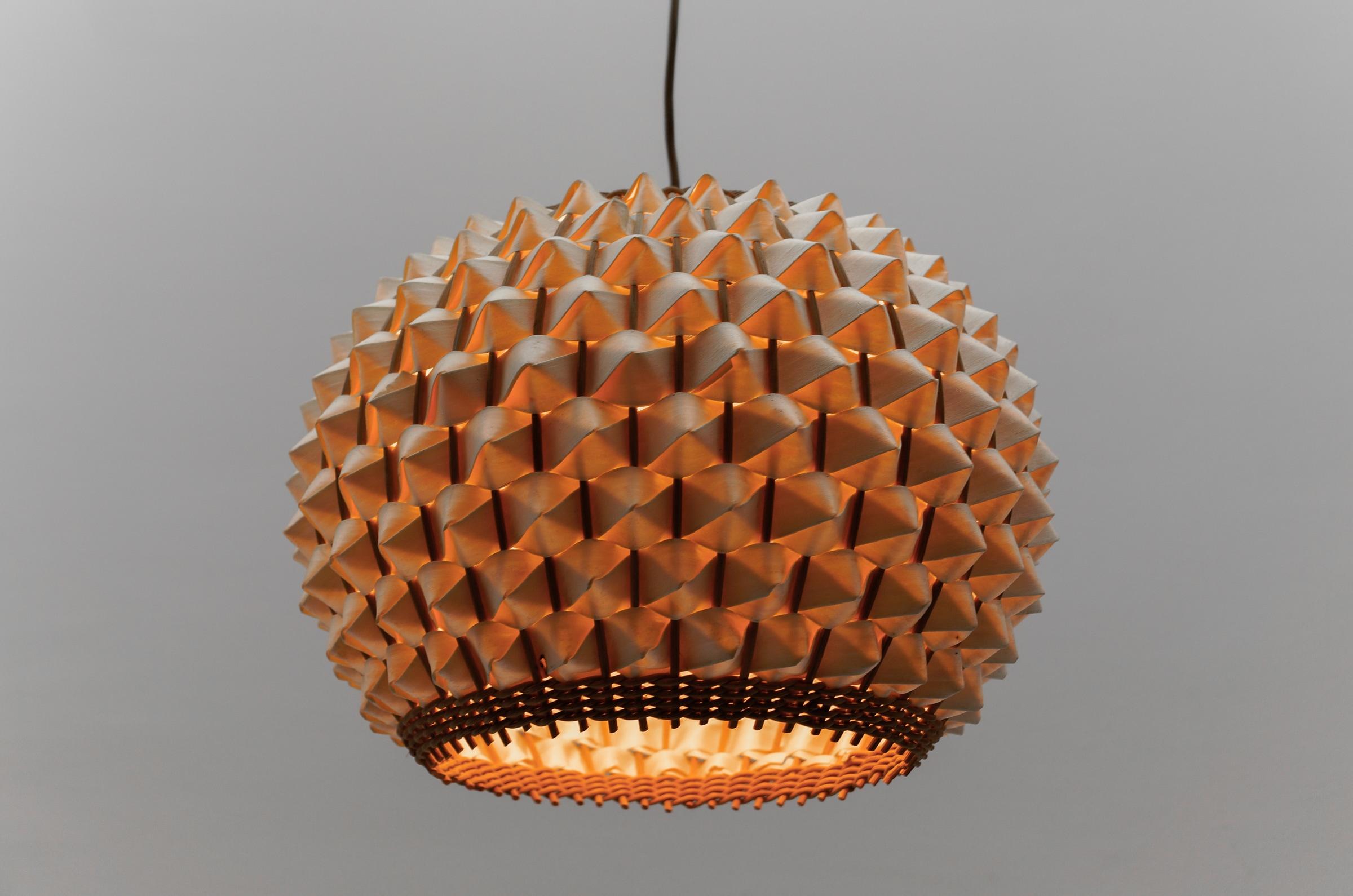 Mid-Century Modern-Pendelleuchte aus Rattan und Korbweide, 1960er Jahre, Italien im Angebot 2