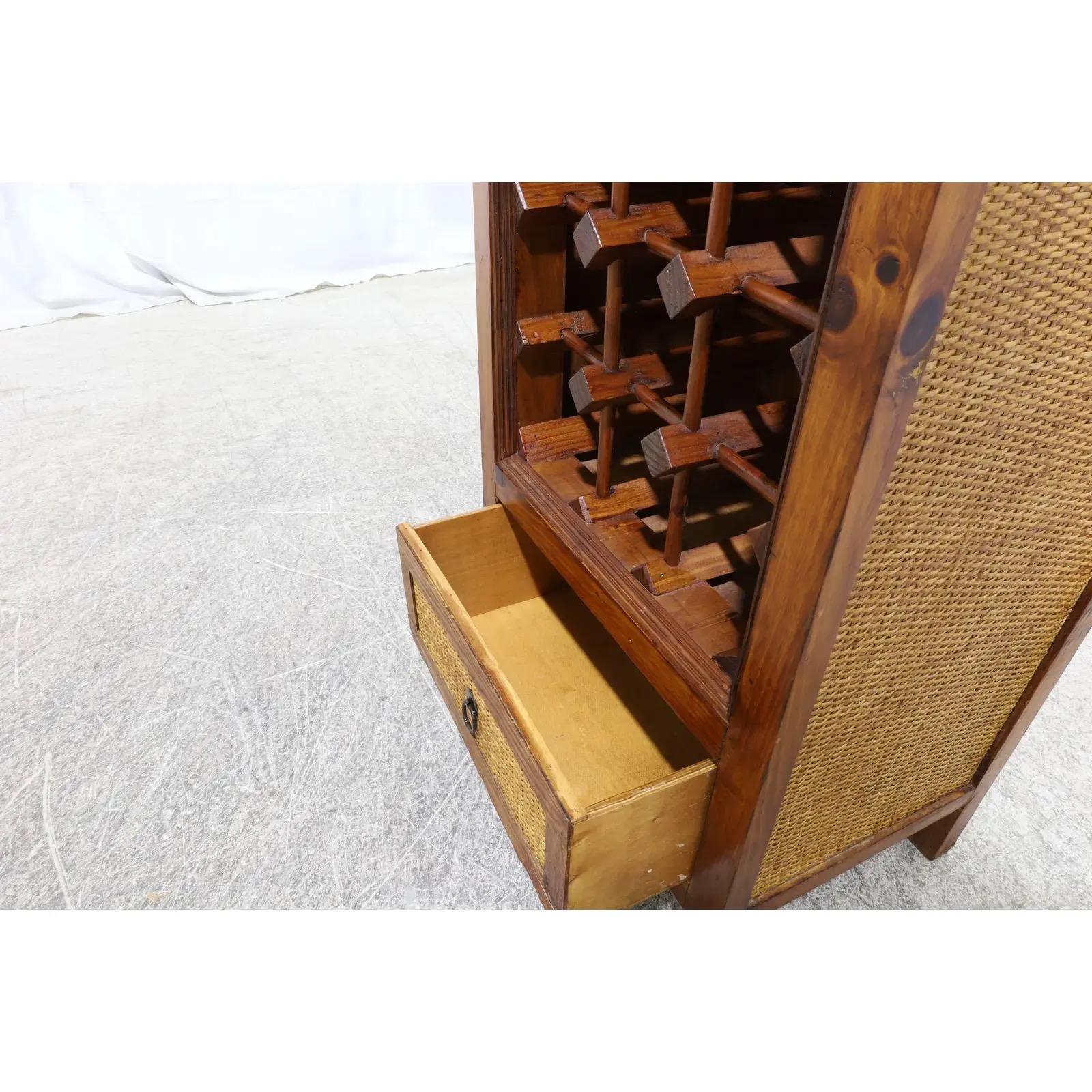 Mid-Century Modern Rattan Wine Rack For Sale 1