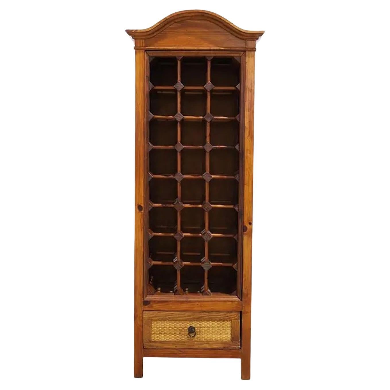 Mid-Century Modern Rattan Wine Rack For Sale