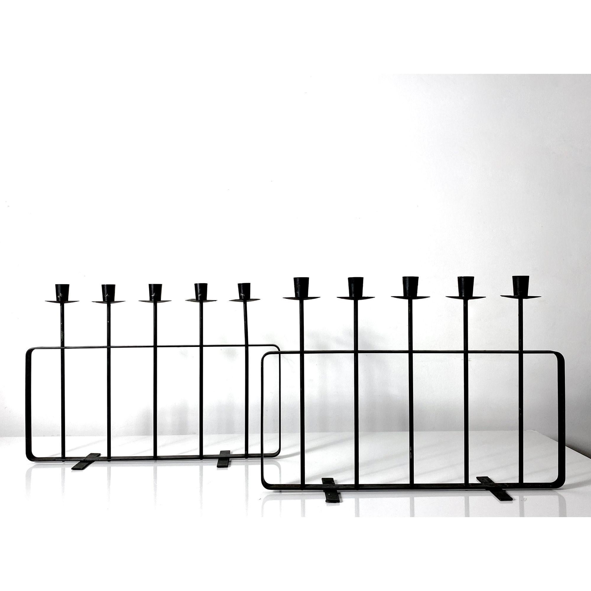 Richard Galef Ravenware Iron Candelabras 1950s

Two available
Hard to find Richard Galef for Ravenware model D35 Candelabra circa 1950s
Black iron minimalist design

Additional Information:
Materials: Iron
Dimensions: 4