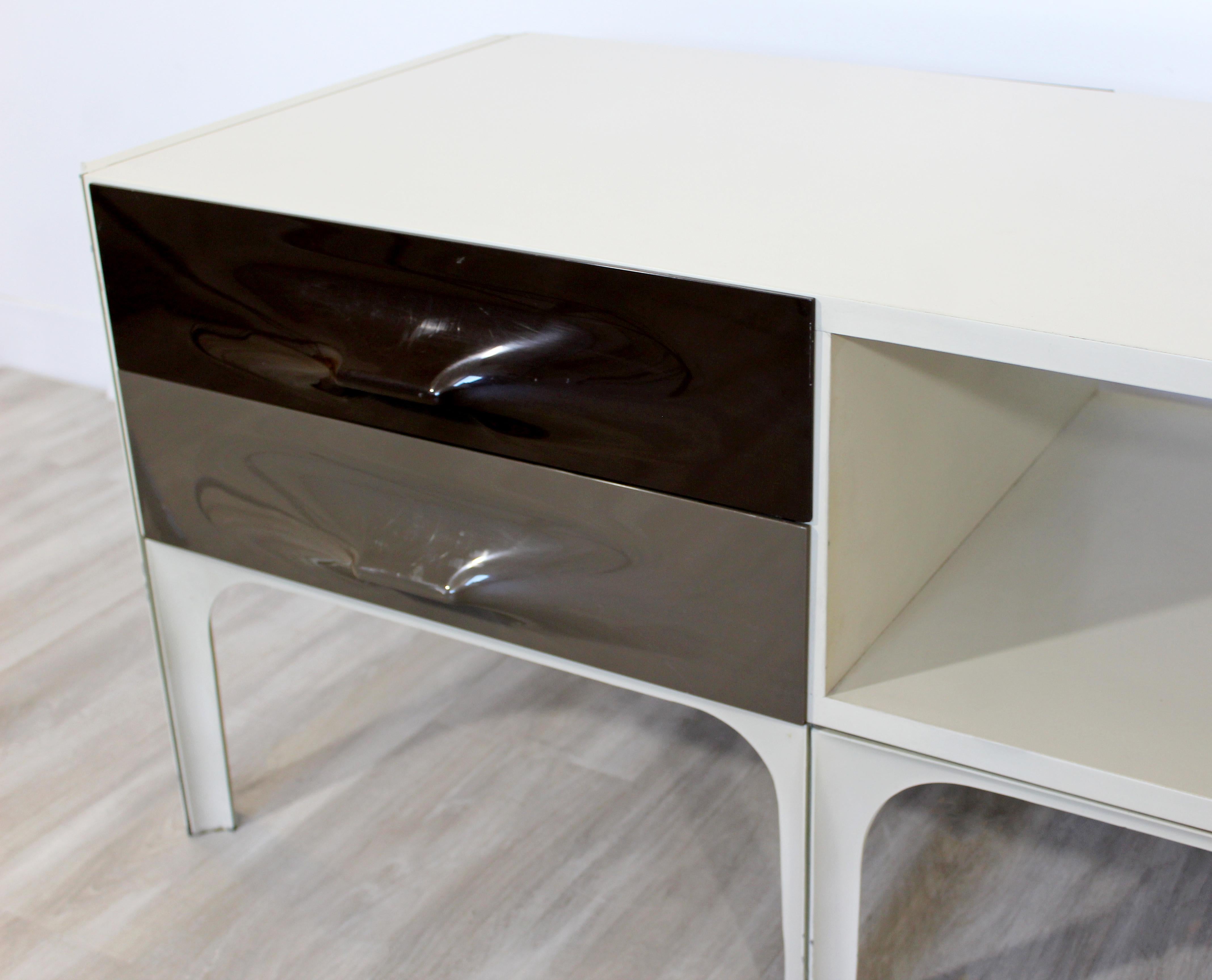 French Mid-Century Modern Raymond Loewy DF-2000 2-Sided Coffee Console Bench Table