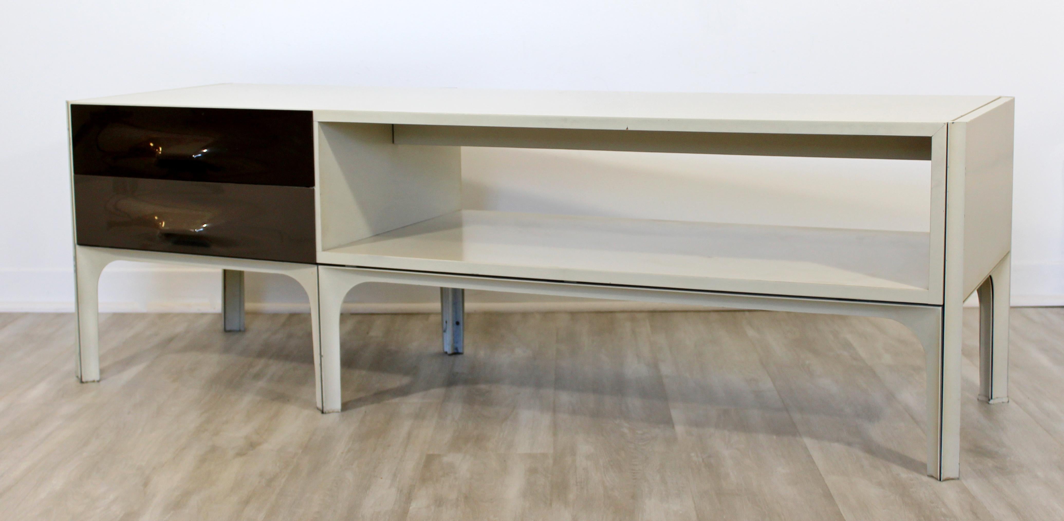 Mid-Century Modern Raymond Loewy DF-2000 2-Sided Coffee Console Bench Table In Good Condition In Keego Harbor, MI