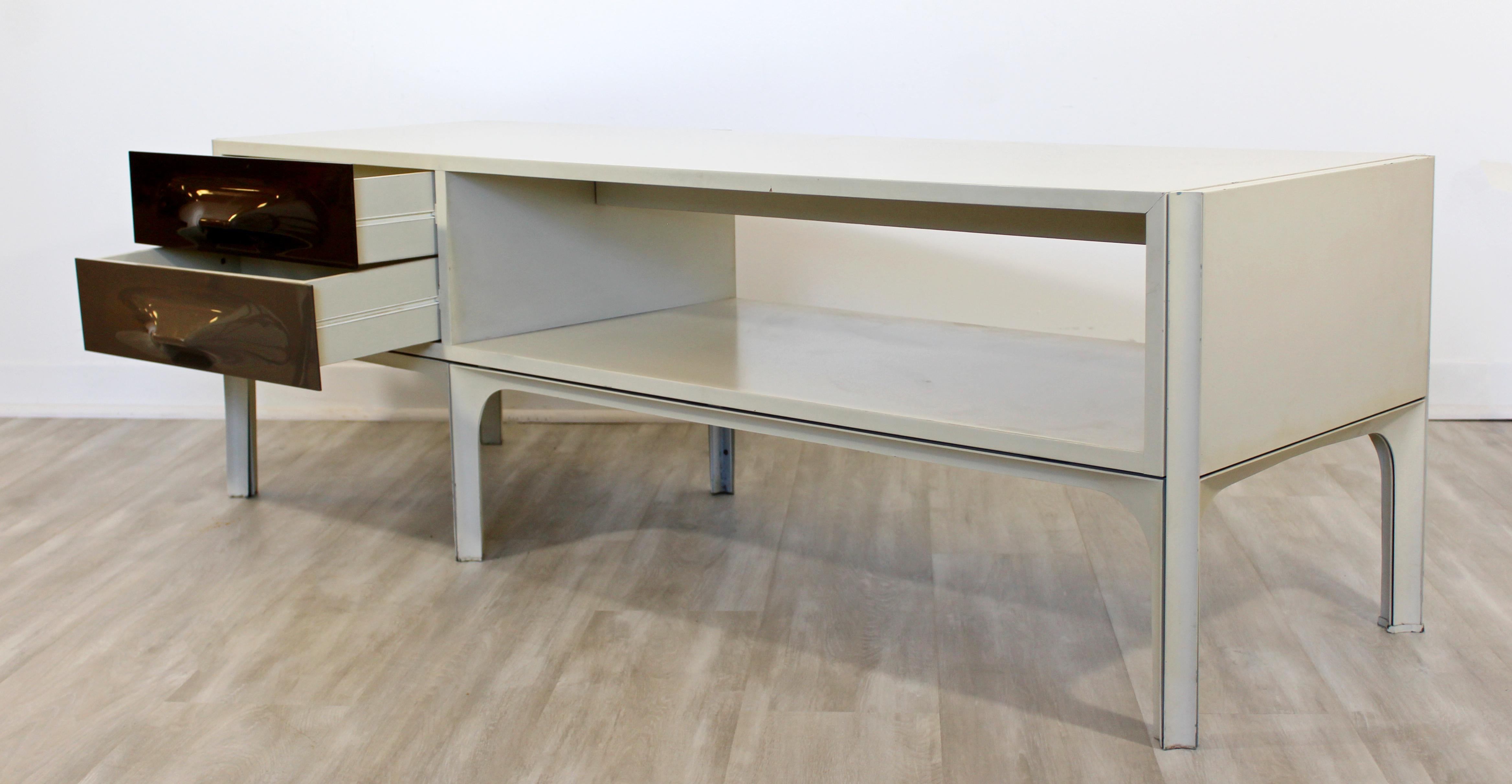 Metal Mid-Century Modern Raymond Loewy DF-2000 2-Sided Coffee Console Bench Table