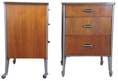 Mid-Century Modern Raymond Loewy Hill Rom Industrial Medical Cabinet Tables MCM
