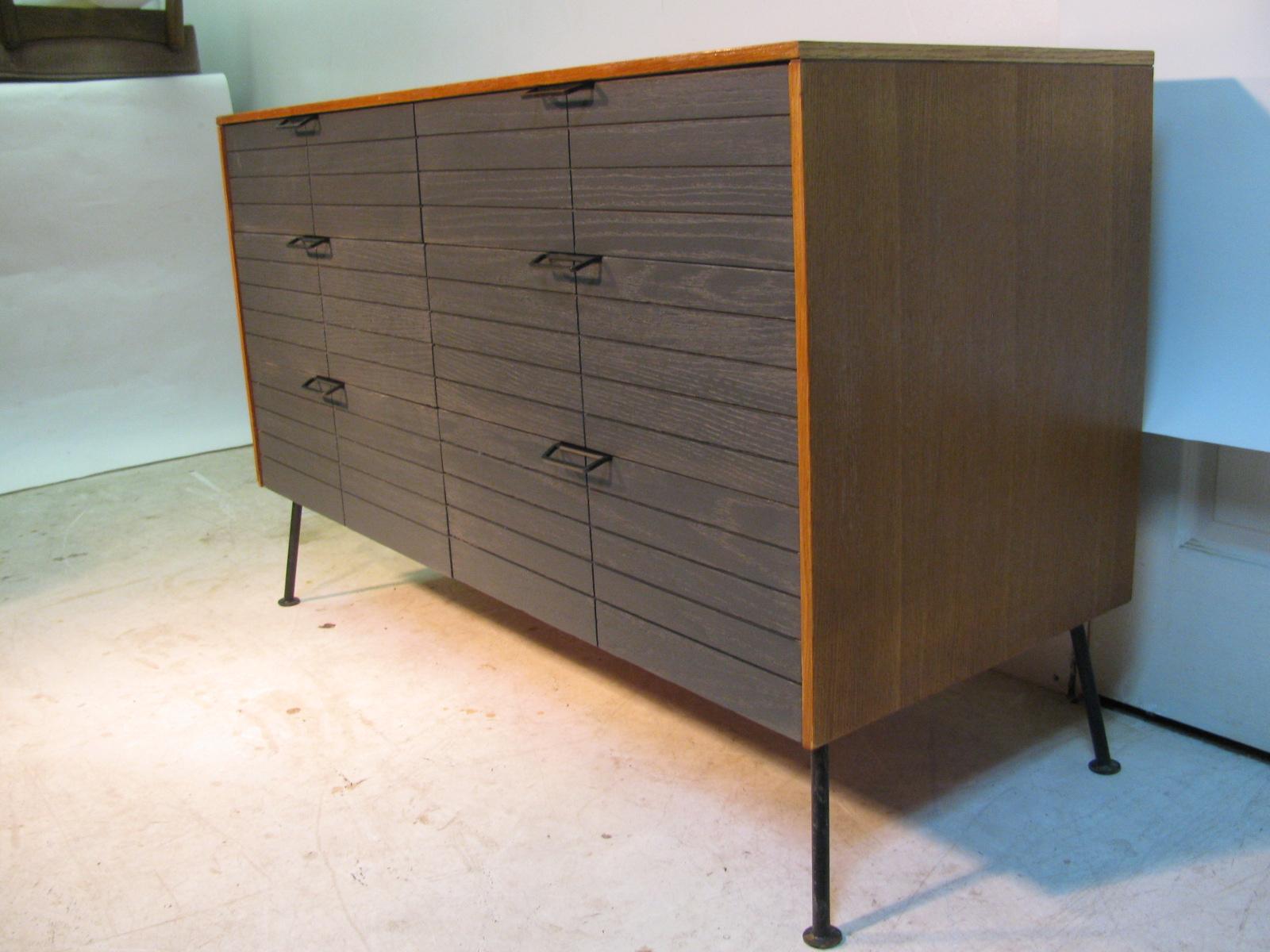 Painted Mid-Century Modern Raymond Loewy Six-Drawer Dresser by Mengel