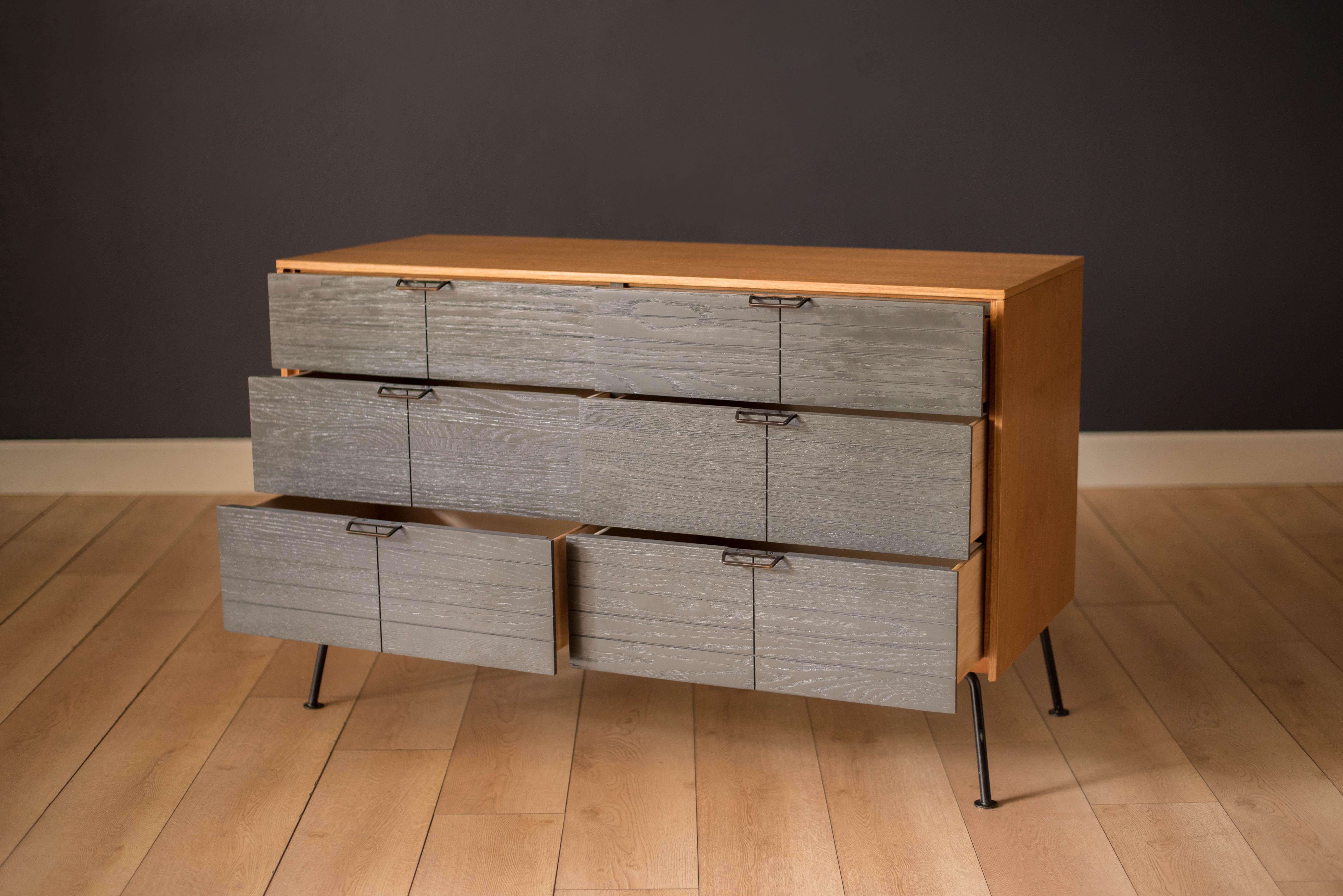Mid-Century Modern Raymond Loewy Two-Tone Dresser for Mengel Furniture Company In Good Condition In San Jose, CA
