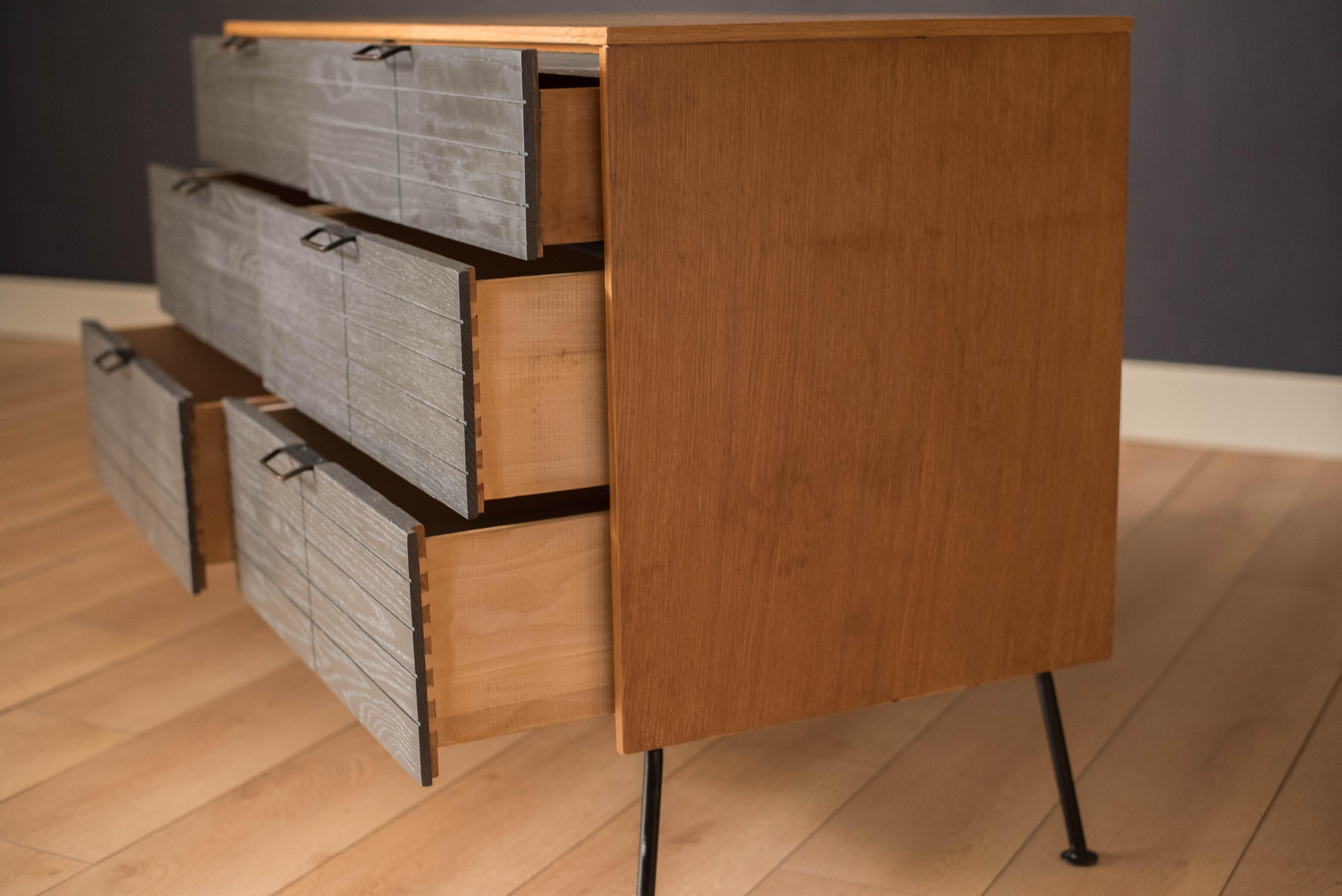 Iron Mid-Century Modern Raymond Loewy Two-Tone Dresser for Mengel Furniture Company
