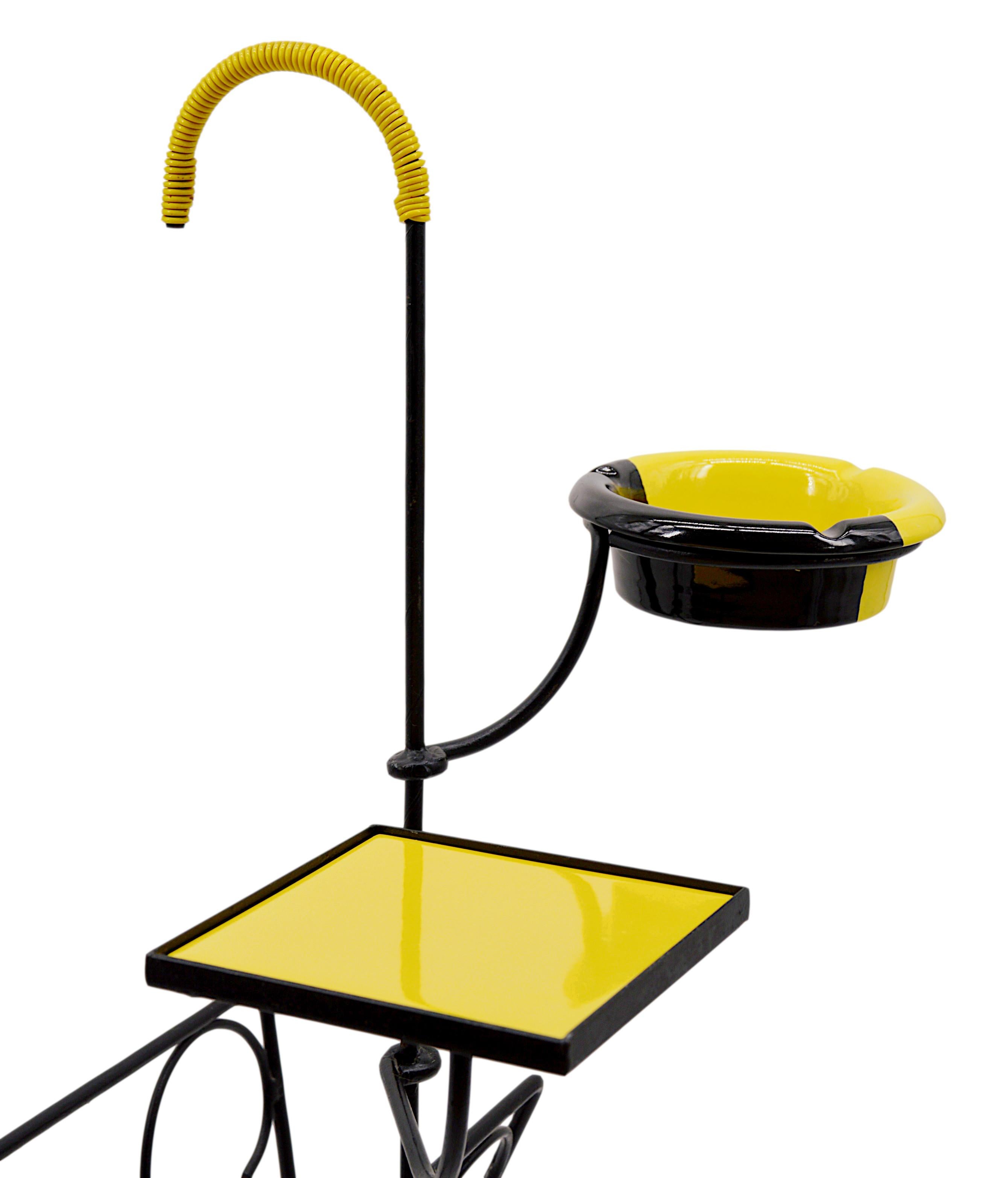 French Mid-Century Modern Reading Table with Magazine Rack, 1950s For Sale