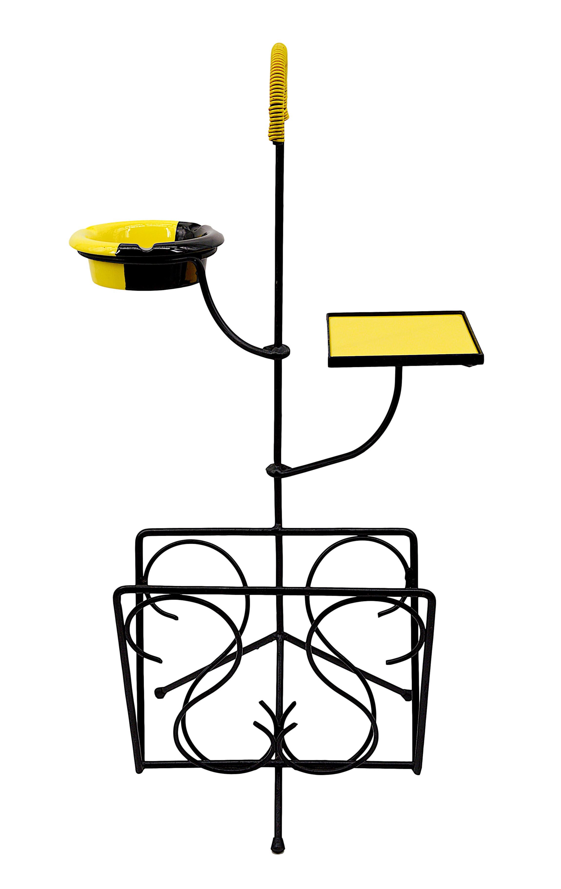 Mid-20th Century Mid-Century Modern Reading Table with Magazine Rack, 1950s For Sale