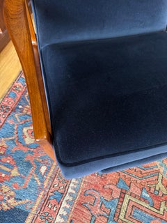 Mid Century Modern Recliner in Navy Blue