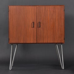 Mid-Century Modern Record Cabinet Stereo or TV Stand on Hairpin Legs