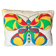 Mid-Century Modern Rectangular Accent Pillow with Quilted Mod Graphic Butterfly