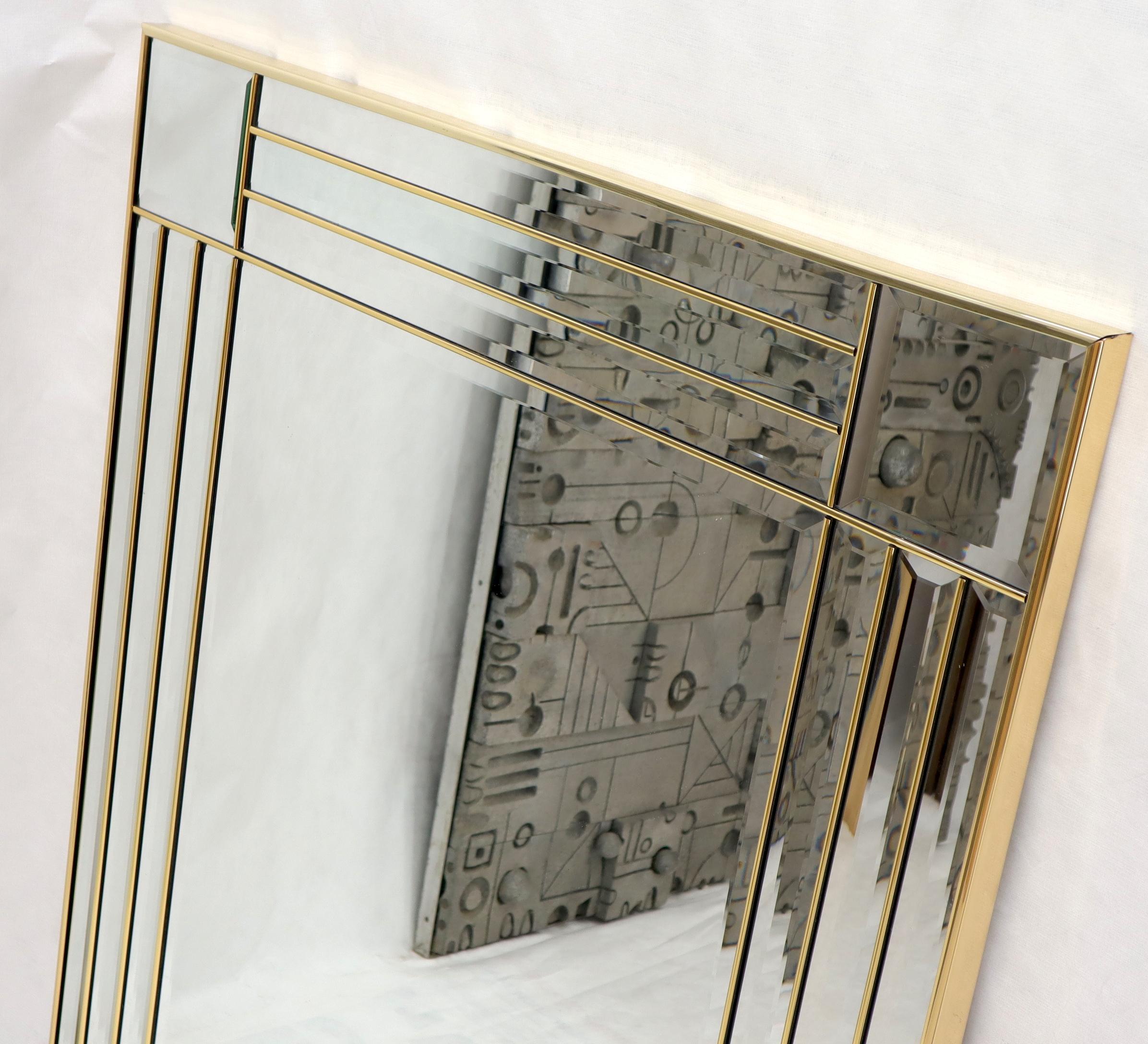 American Mid-Century Modern Rectangular Gold Frame Mirror