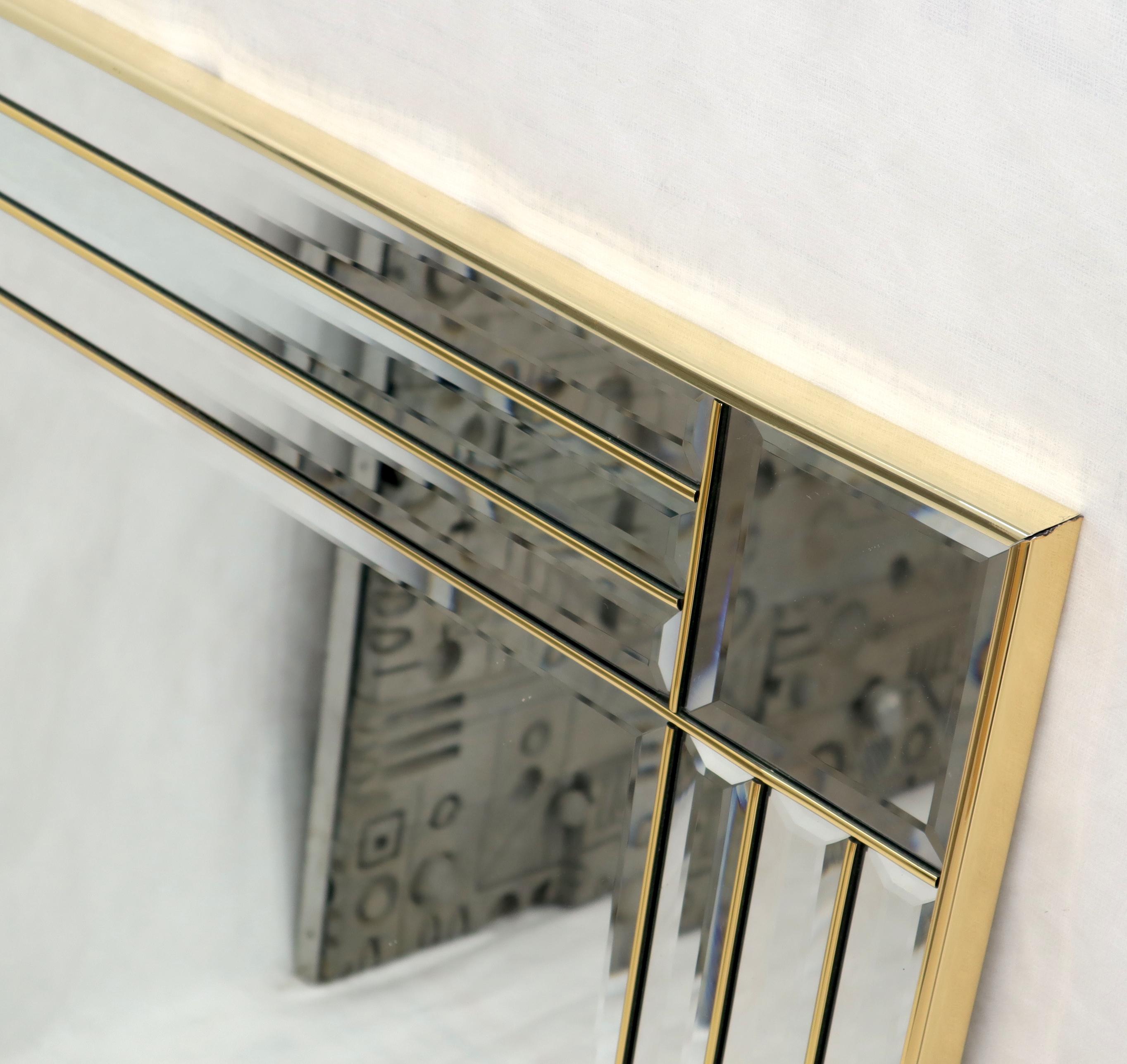 Mid-Century Modern Rectangular Gold Frame Mirror In Good Condition In Rockaway, NJ