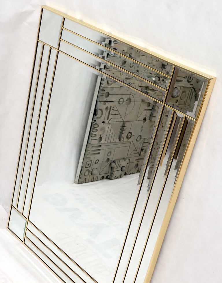Mid-Century Modern Rectangular Gold Frame Mirror at 1stDibs