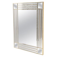 Mid-Century Modern Rectangular Gold Frame Mirror