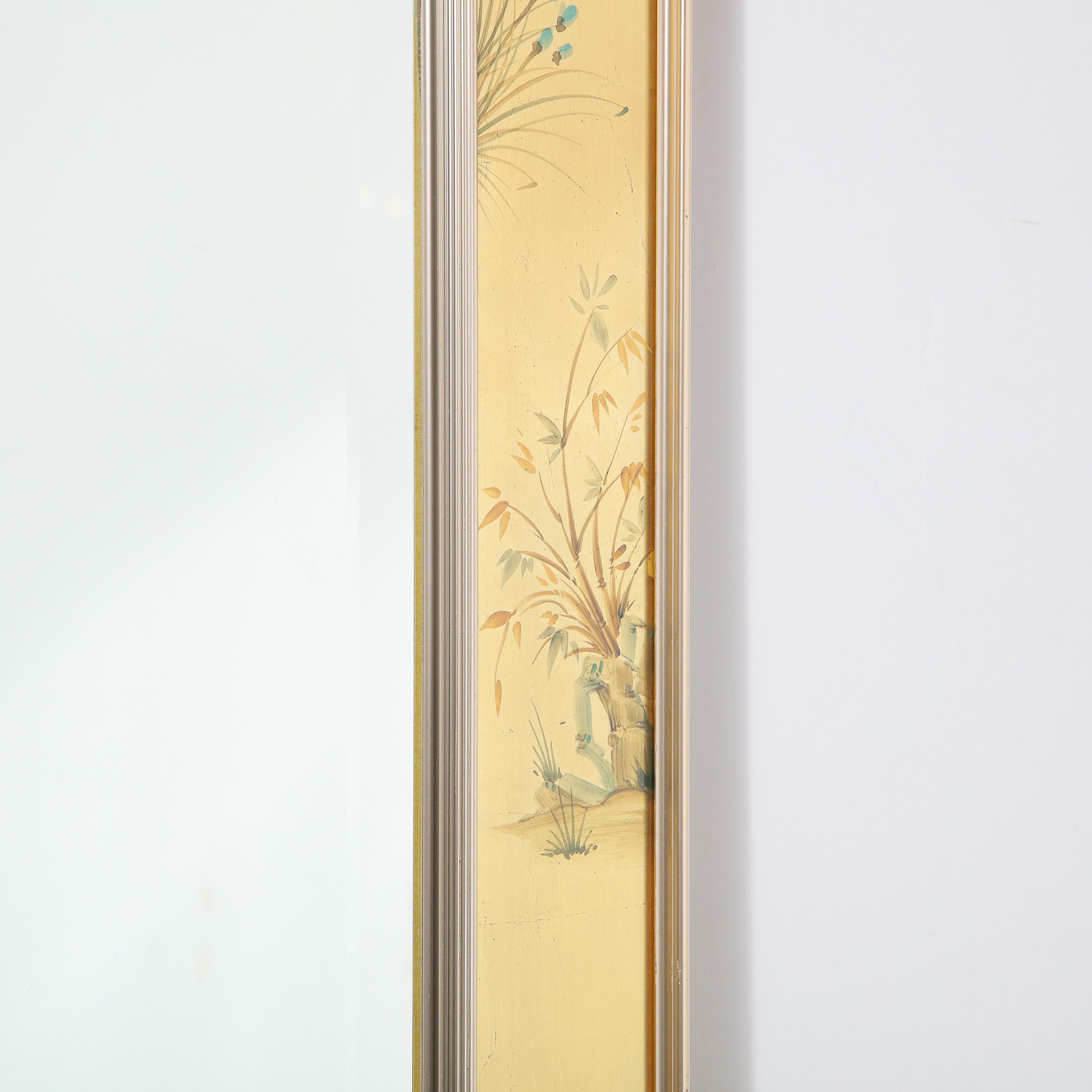 Mid-Century Modern Rectangular La Barge Hand Painted Églomisé Chinoiserie Mirror 6