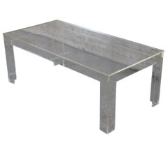 Mid-Century Modern Rectangular Lucite Parsons Coffee Cocktail Table Mcm