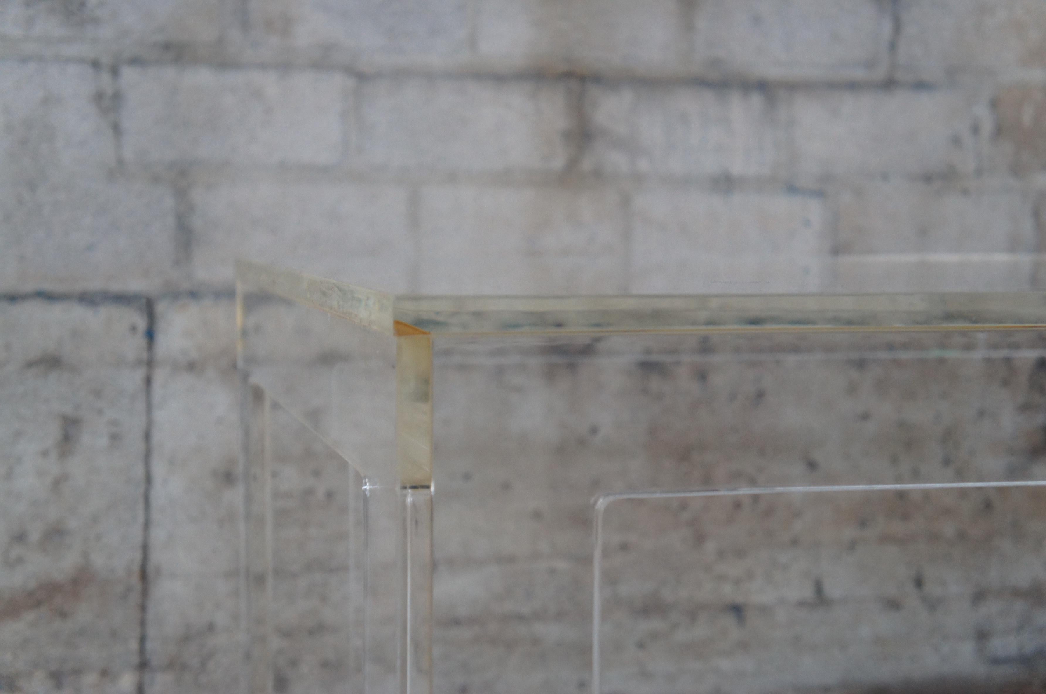 Mid-Century Modern Rectangular Lucite Parsons Coffee Cocktail Table Mcm 1