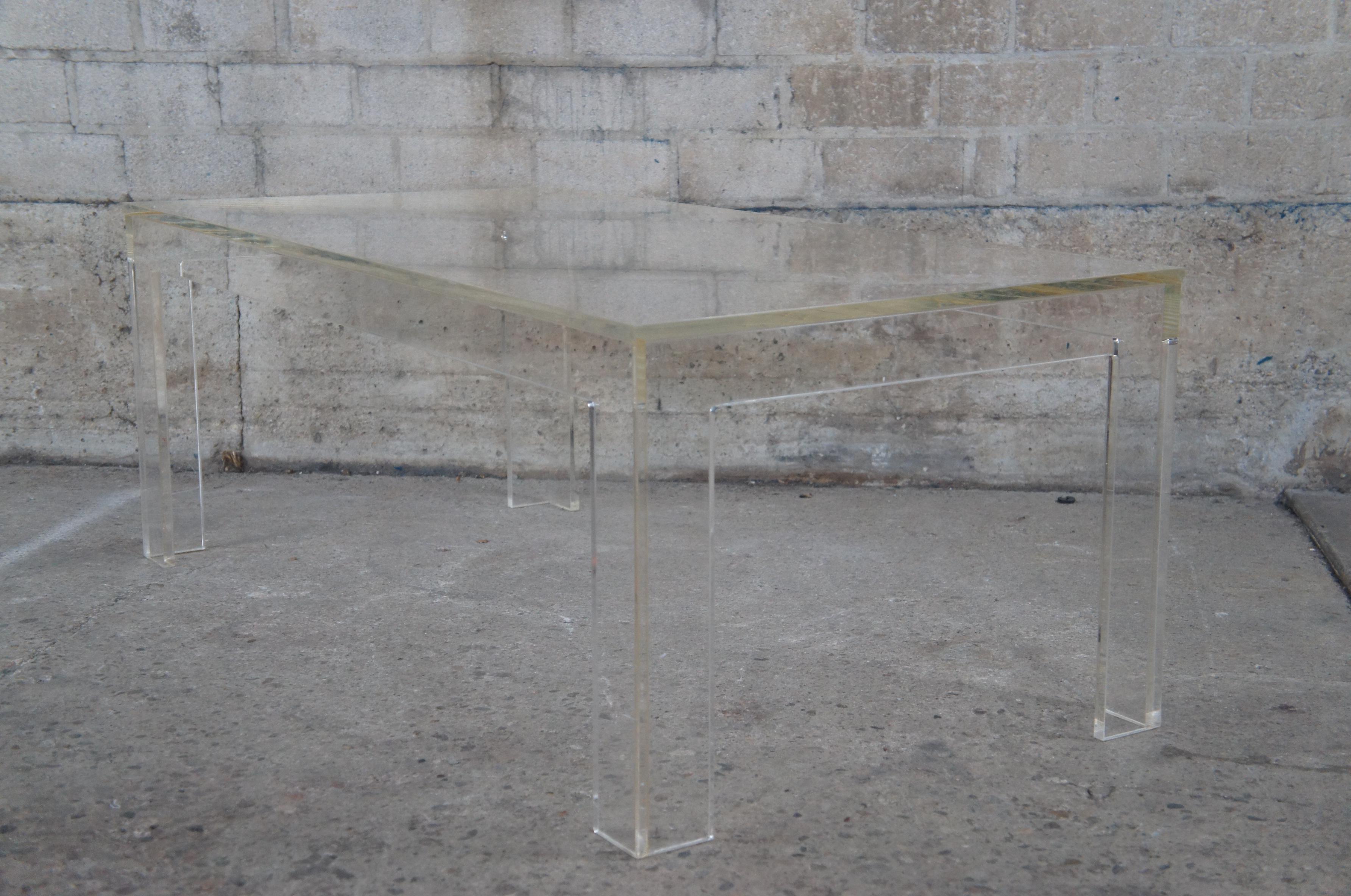 Mid-Century Modern Rectangular Lucite Parsons Coffee Cocktail Table Mcm 2