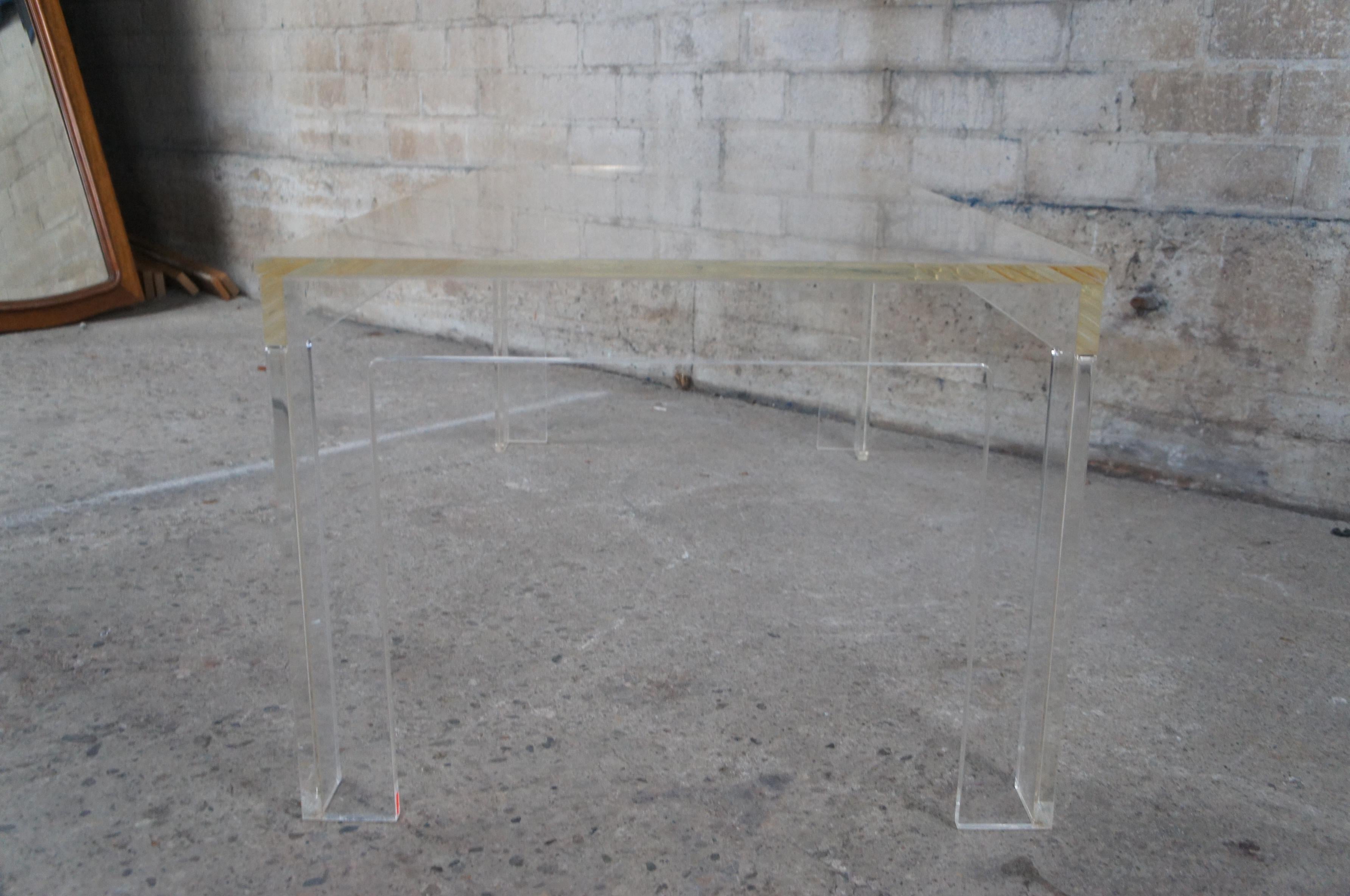 Mid-Century Modern Rectangular Lucite Parsons Coffee Cocktail Table Mcm 3