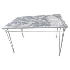 Mid-Century Modern Rectangular Mesh Top Outdoor Dining Table by John Salterini