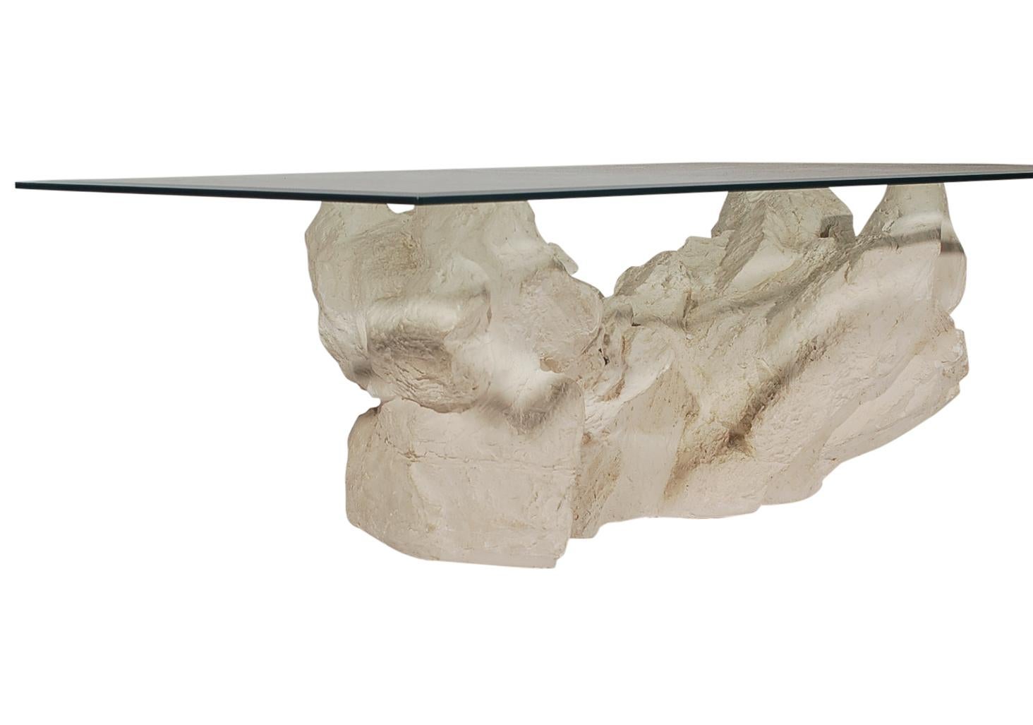 rock glass coffee table