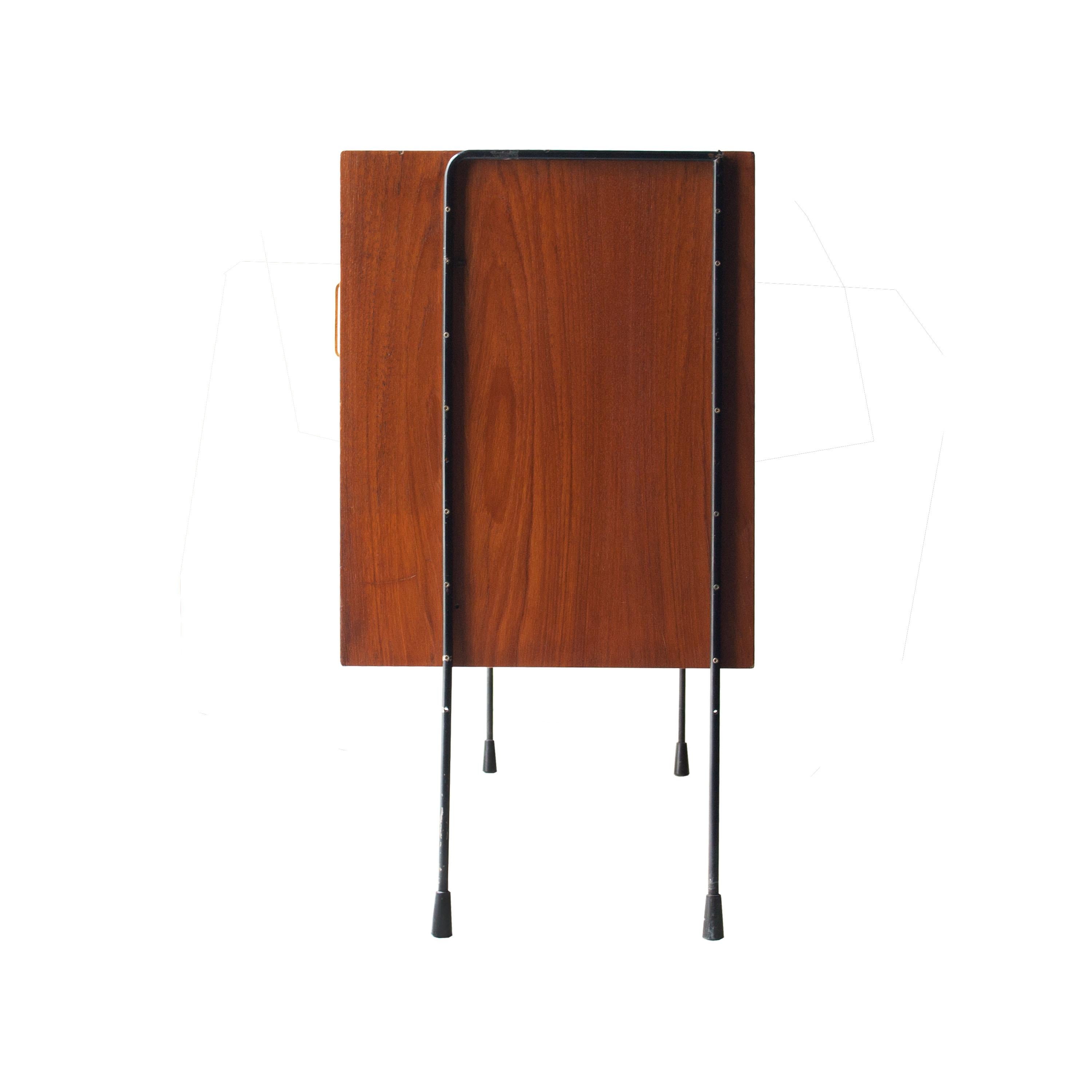 Mid-Century Modern Rectangular Rosewood Brass Metal Black French Sideboard, 1960 In Good Condition In Madrid, ES