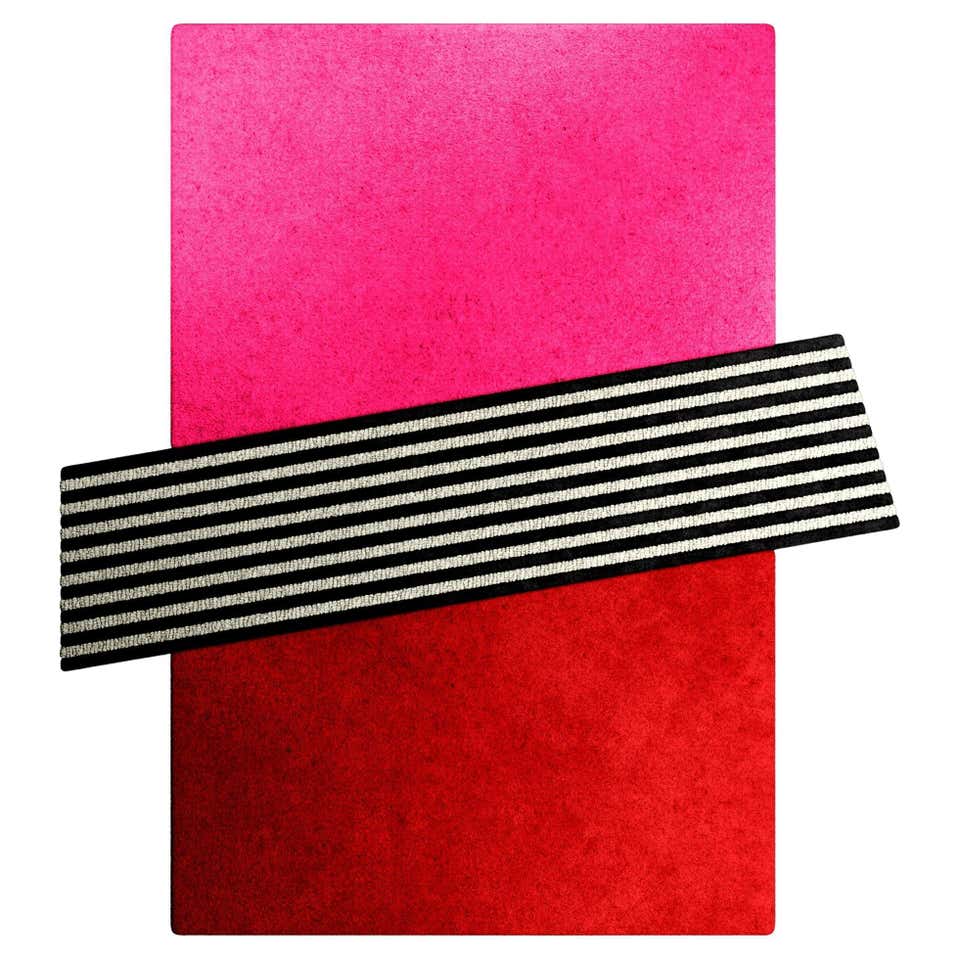 Memphis Design Style Rectangular Shape Hand-Tufted Rug Magenta, Pink ...