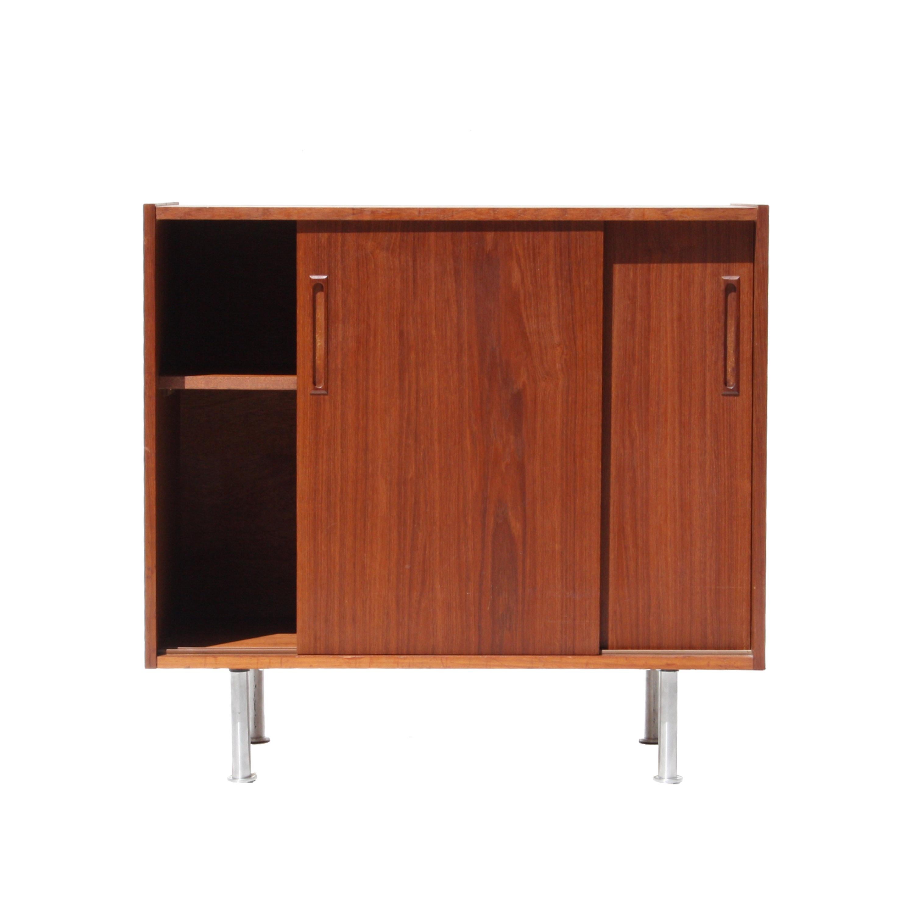 Mid-Century Modern Rectangular Teak Metal Swedish Sideboards, 1960 In Good Condition For Sale In Madrid, ES