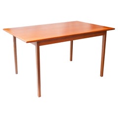 Mesa de comedor sueca rectangular de madera de teca moderna de mediados de siglo, 1960